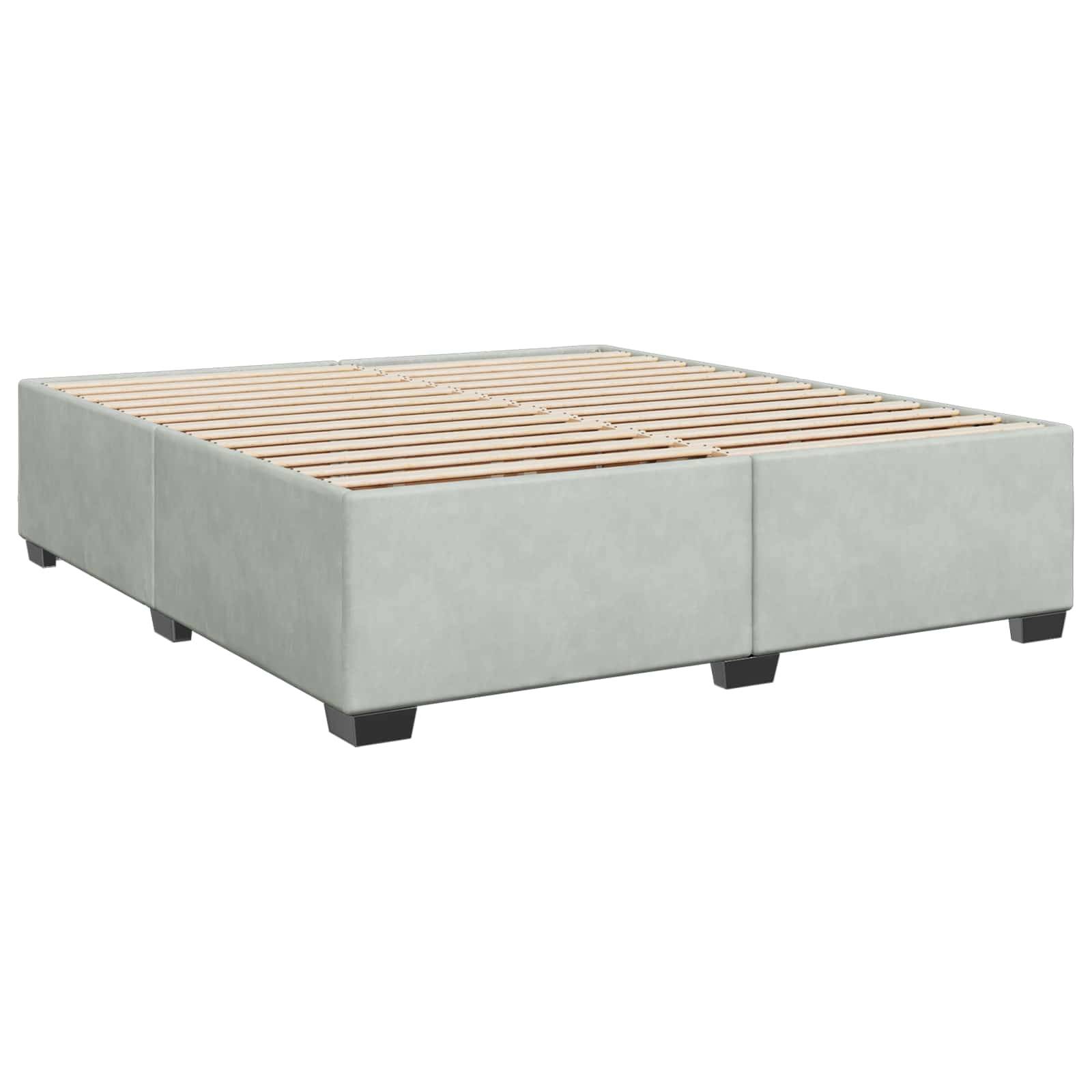 vidaXL Boxspringbett mit Matratze Hellgrau 200 x 200 cm Samt