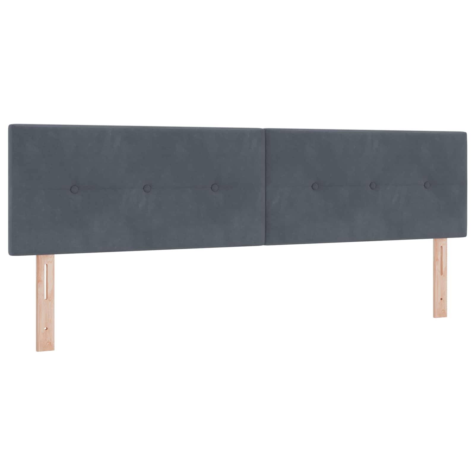 vidaXL Boxspringbett mit Matratze Dunkelgrau 180 x 200 cm Samt