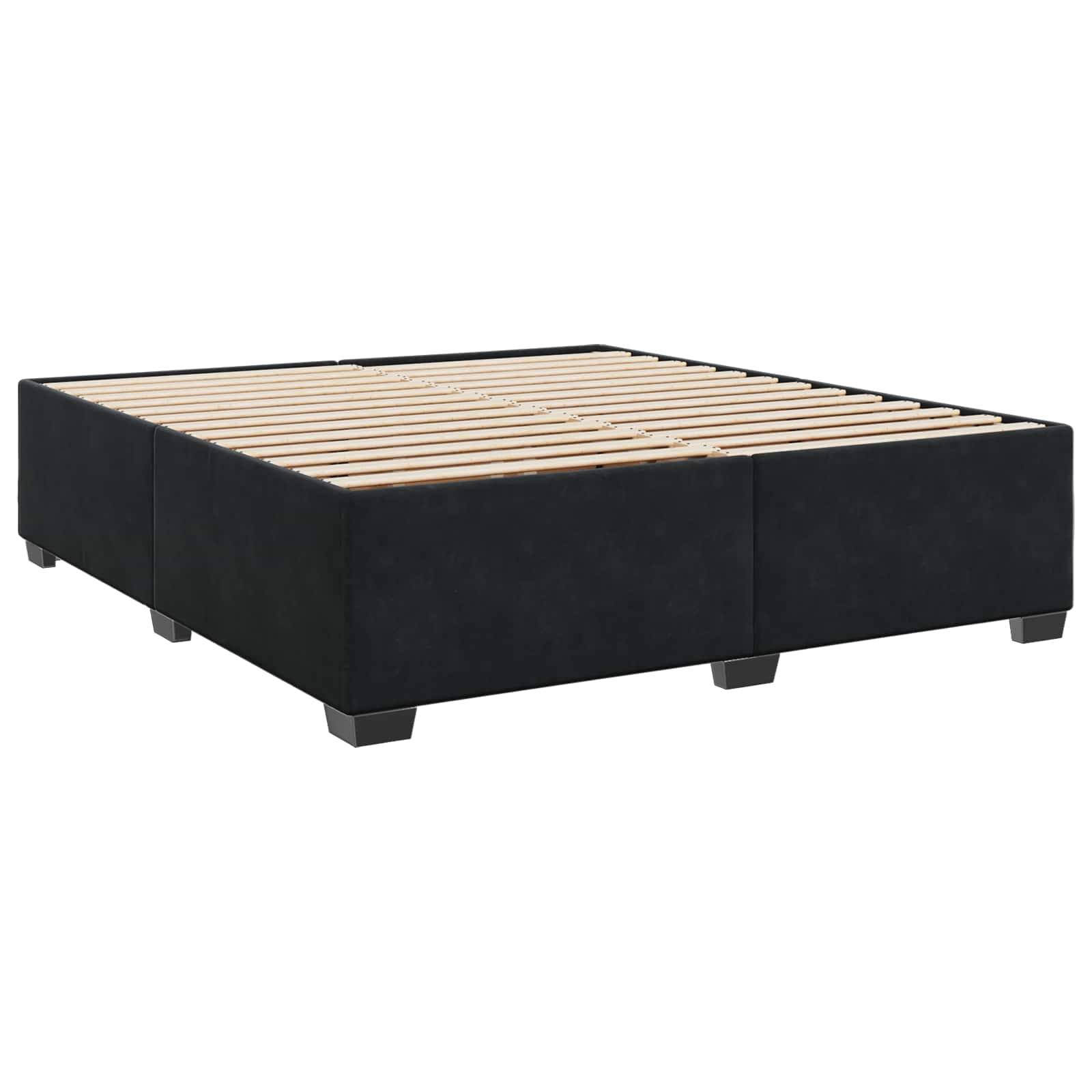 vidaXL Boxspringbett mit Matratze Schwarz 200 x 200 cm Samt