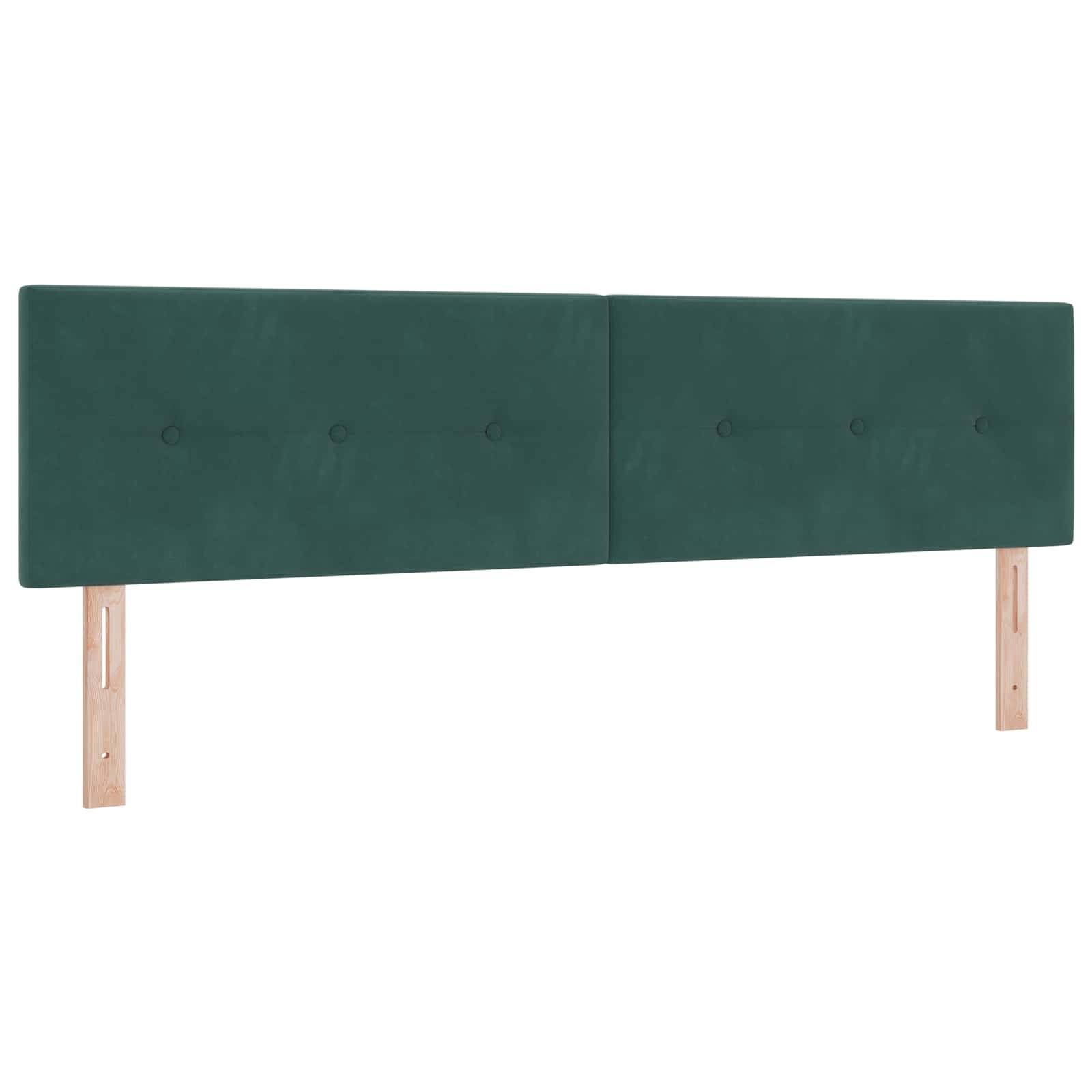 vidaXL Ottoman Bett mit Matratze mit Kopfteil 2 Stk. Dunkelgrün Samt