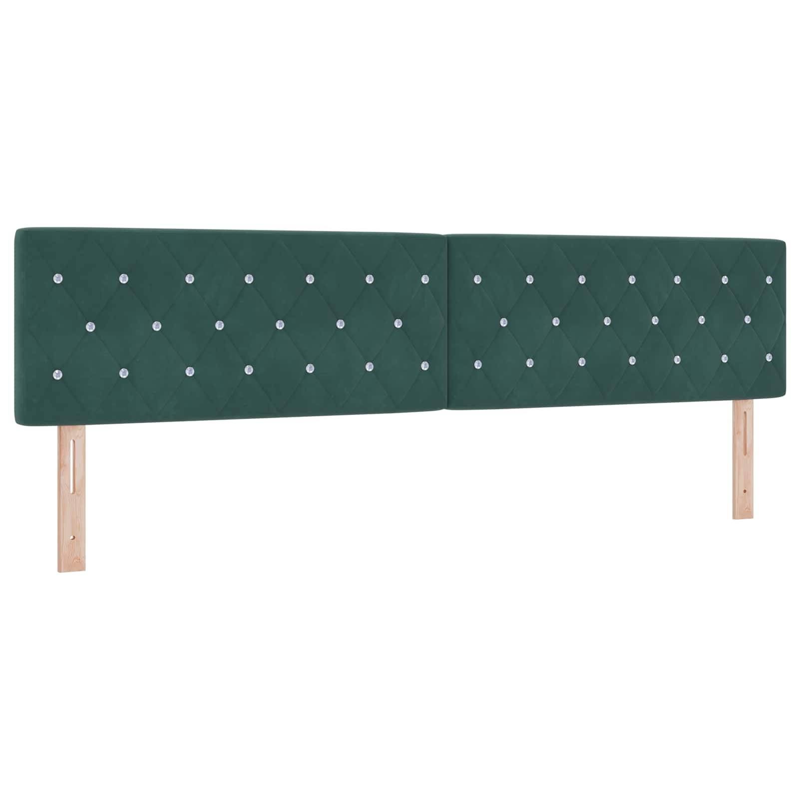 vidaXL Ottoman-Bett mit Matratze und LED Dunkelgrün 200 x 200 cm Samt