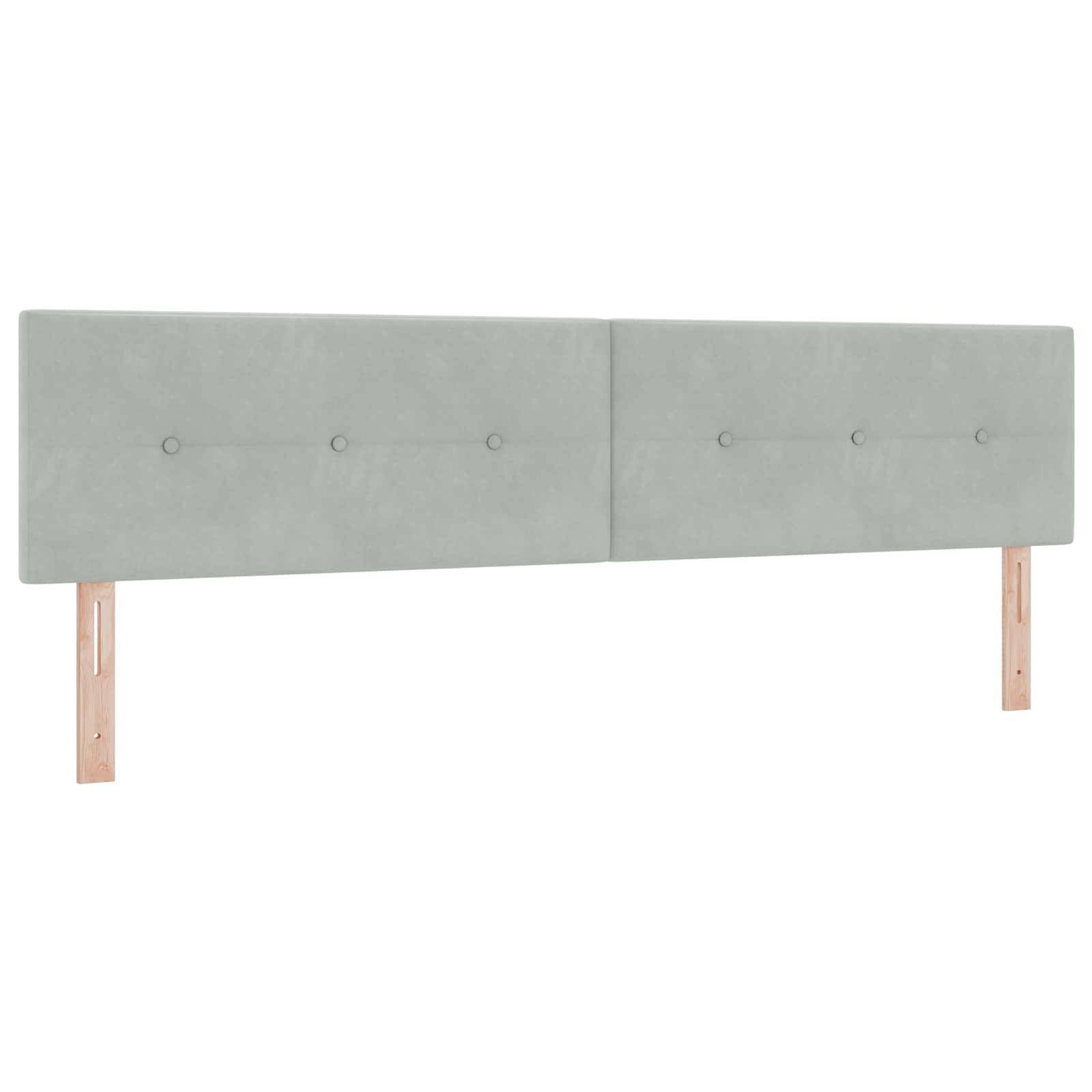 vidaXL Aufbewahrungsbett mit Kopfteil Hellgrau 200 x 200 cm Samt