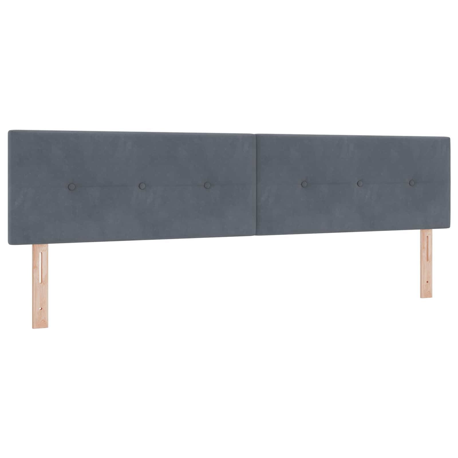 vidaXL Boxspringbett mit Matratze Dunkelgrau 200 x 200 cm Samt