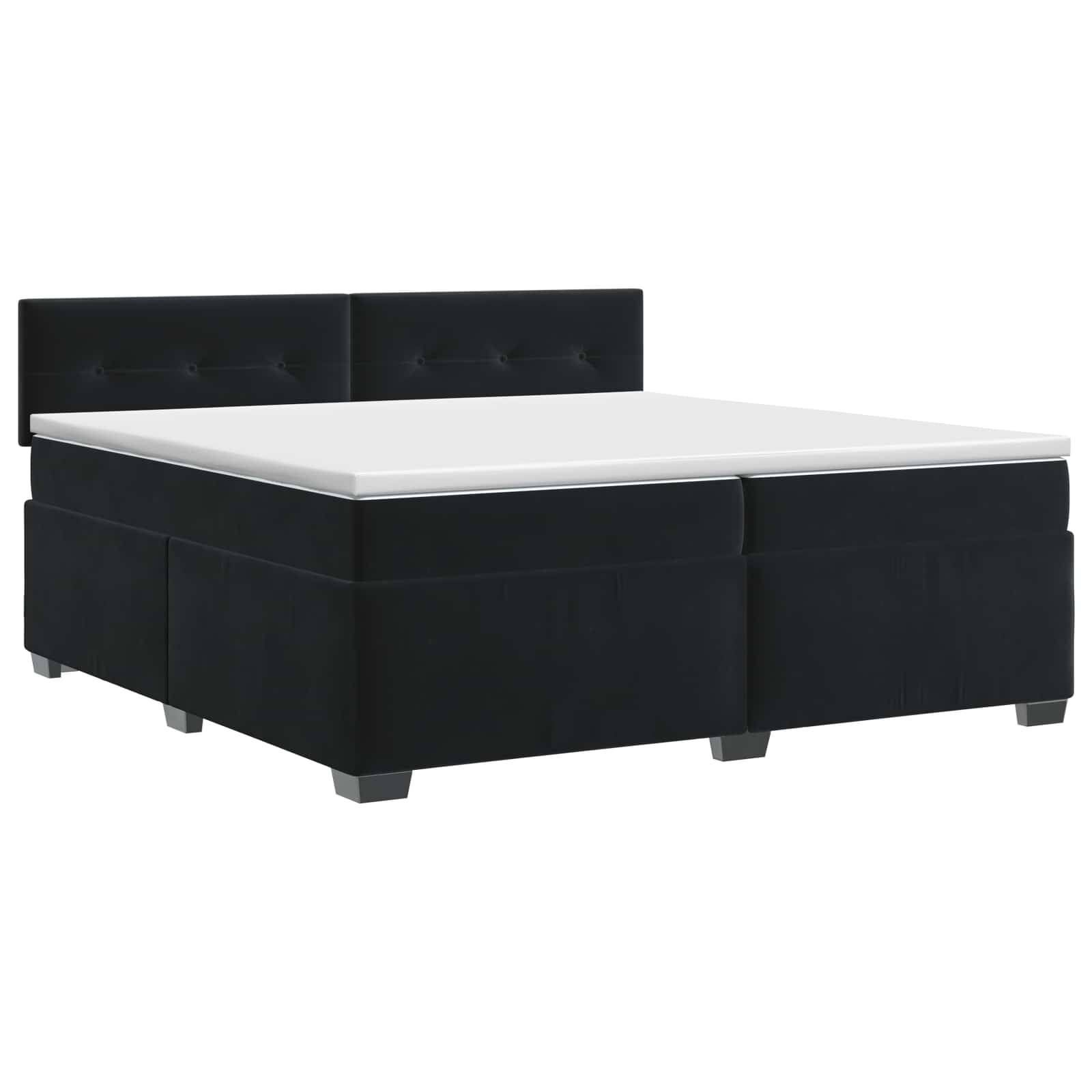vidaXL Boxspringbett mit Matratze Schwarz 200 x 200 cm Samt