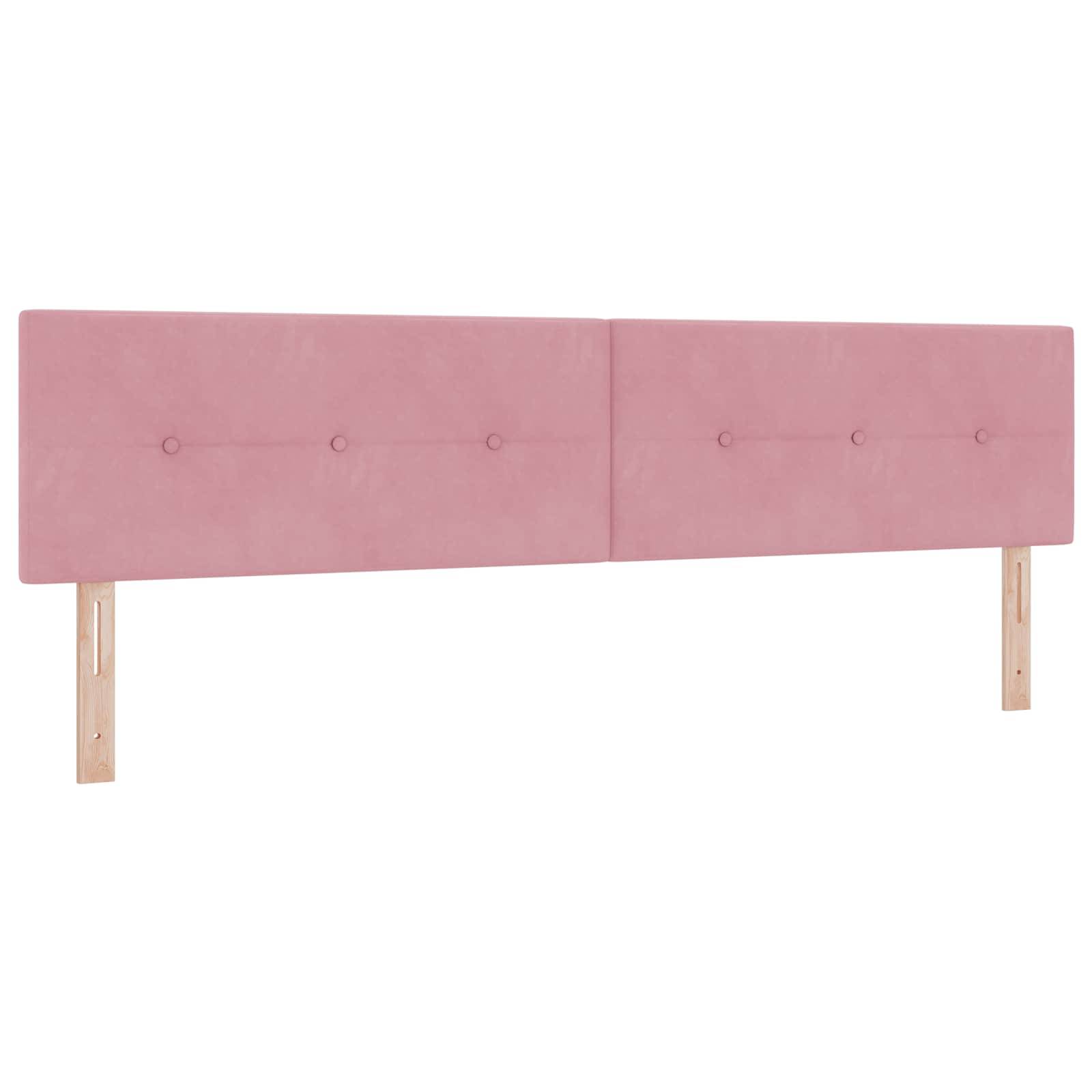 vidaXL Boxspringbett mit Matratze und LED Rosa 200 x 200 cm Samt