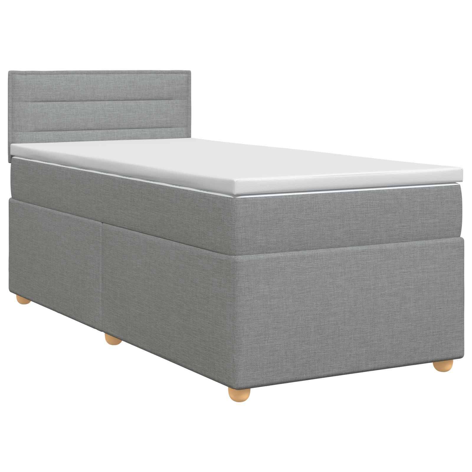 vidaXL Boxspringbett mit Matratze Hellgrau 80 x 200 cm Stoff