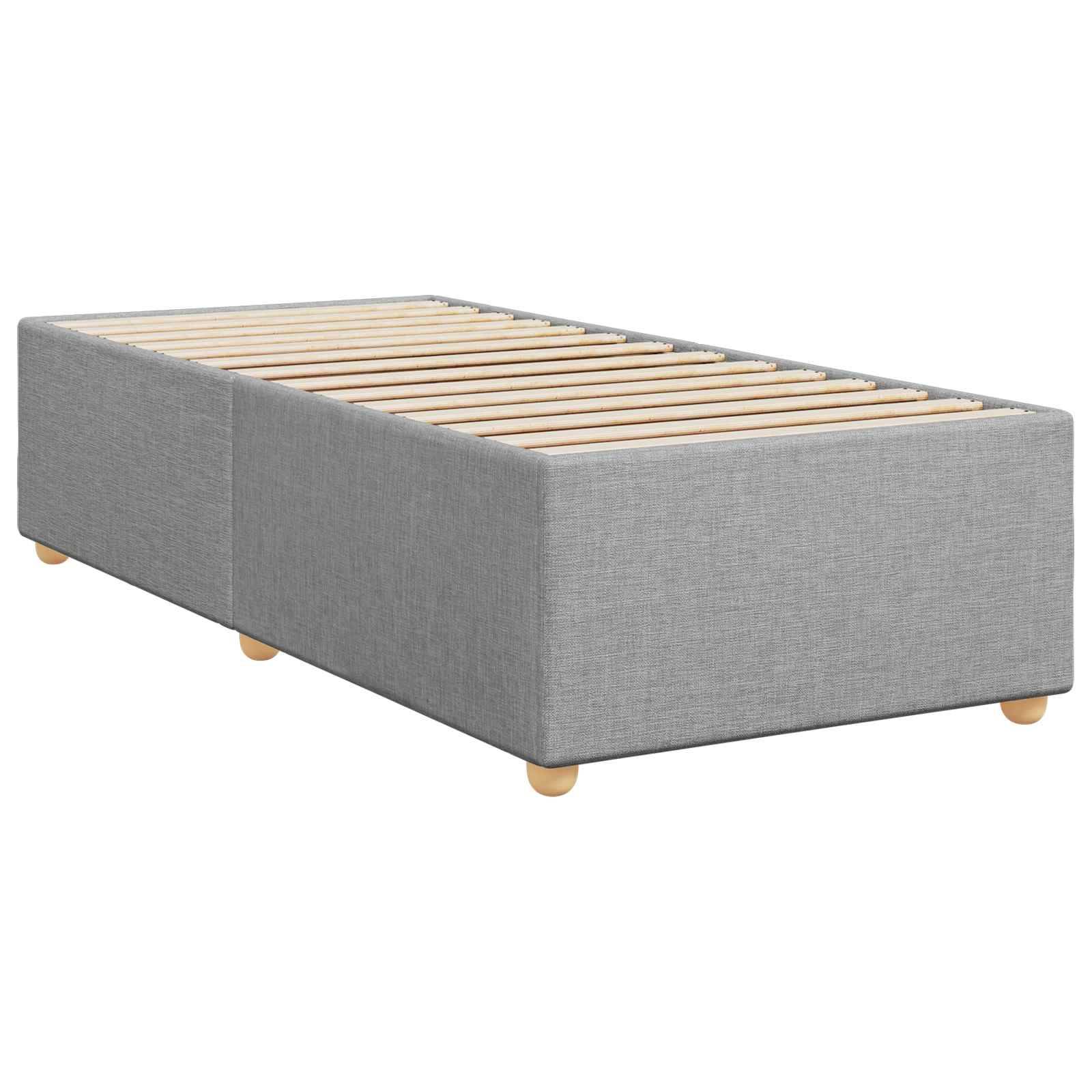 vidaXL Boxspringbett mit Matratze Hellgrau 80 x 200 cm Stoff