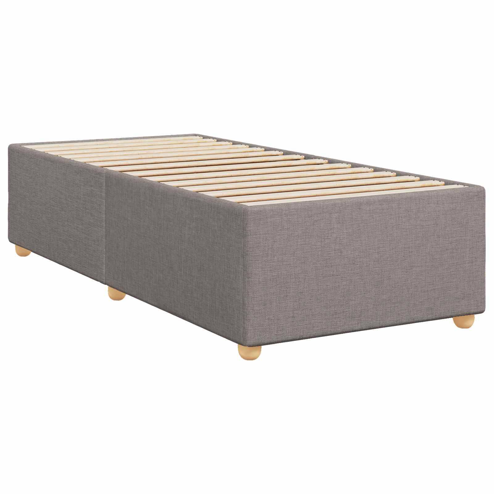 vidaXL Boxspringbett mit Matratze Taupe 100 x 200 cm Stoff