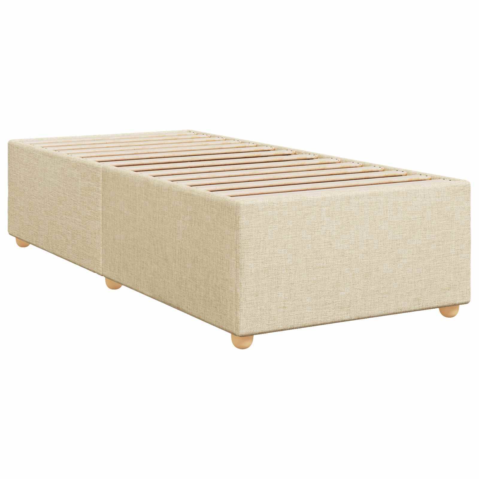 vidaXL Boxspringbett mit Matratze Creme 100 x 200 cm Stoff