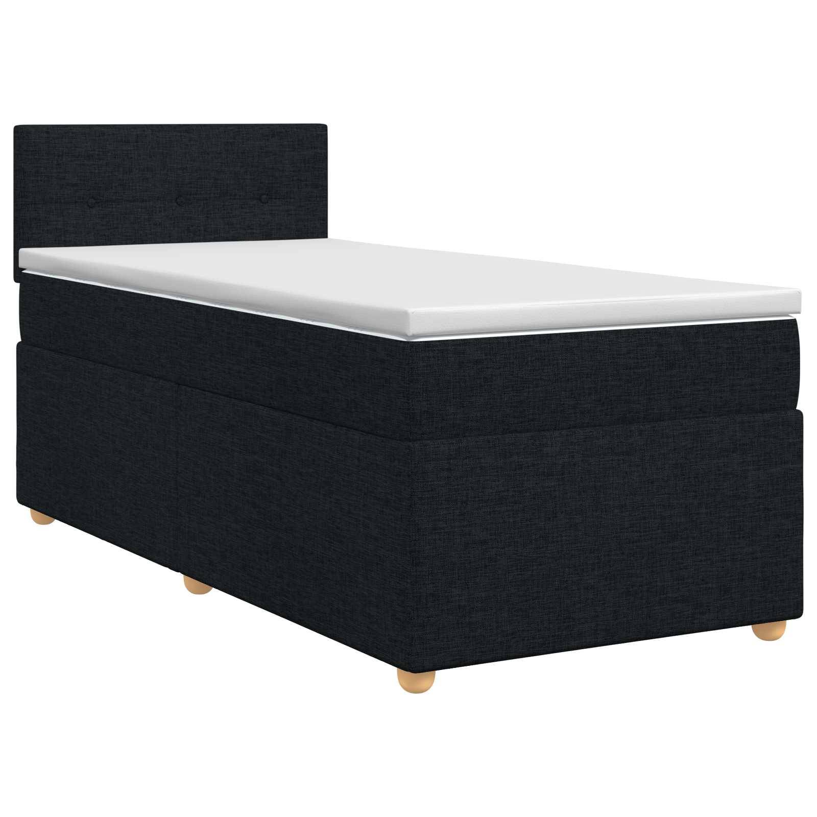 vidaXL Boxspringbett mit Matratze Schwarz 80 x 200 cm Stoff