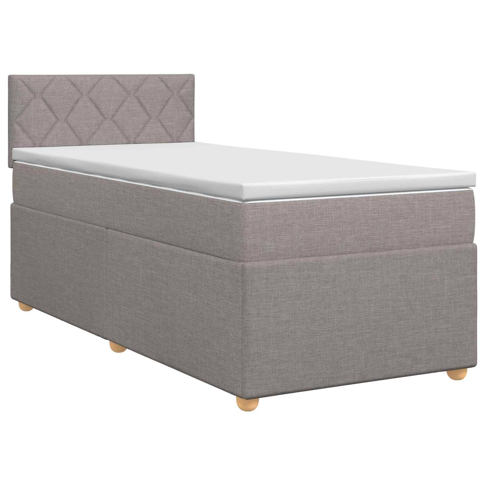 vidaXL Boxspringbett mit Matratze mit Kopfteil Taupe 90 x 200 cm Stoff