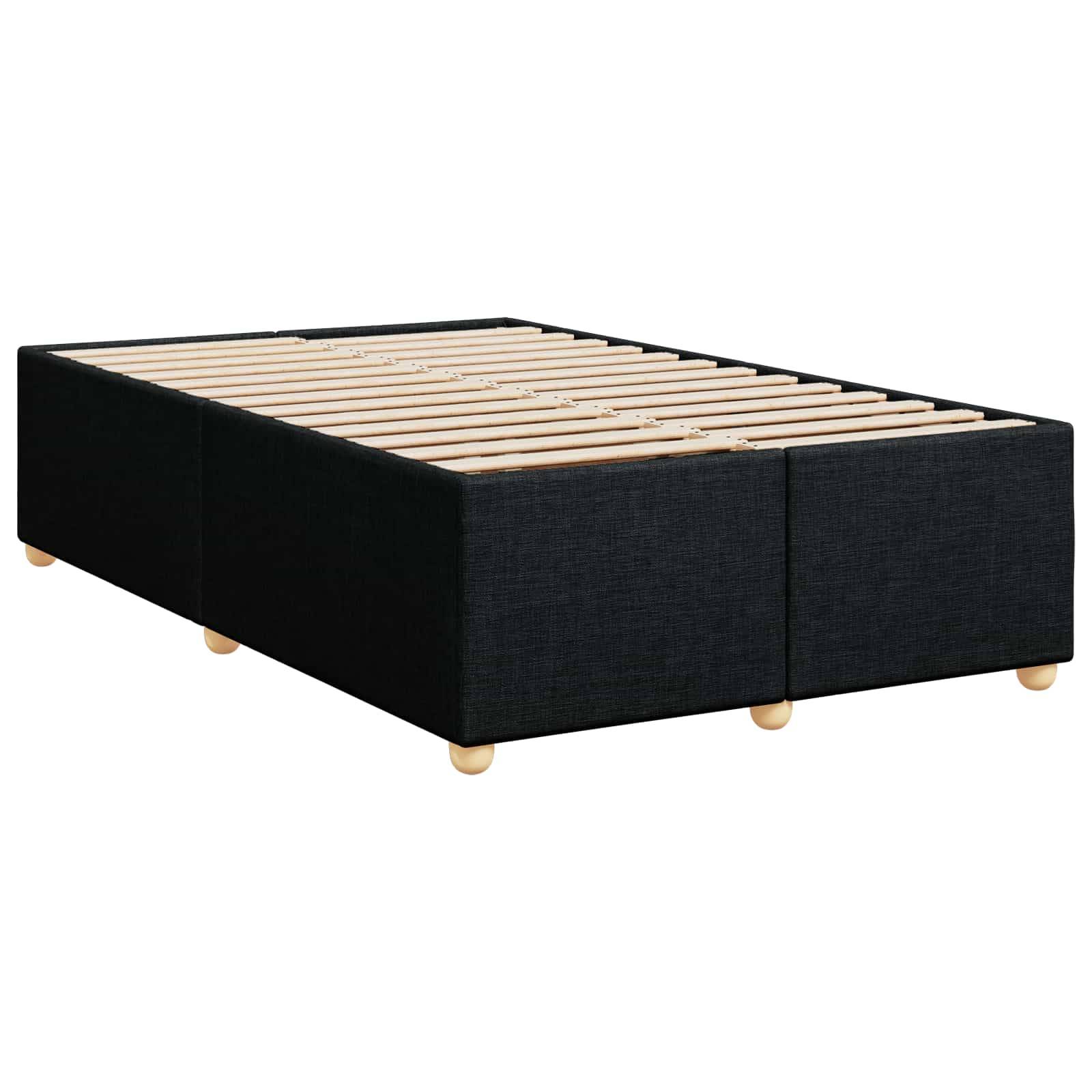 vidaXL Boxspringbett mit Matratze Schwarz 120 x 190 cm Stoff
