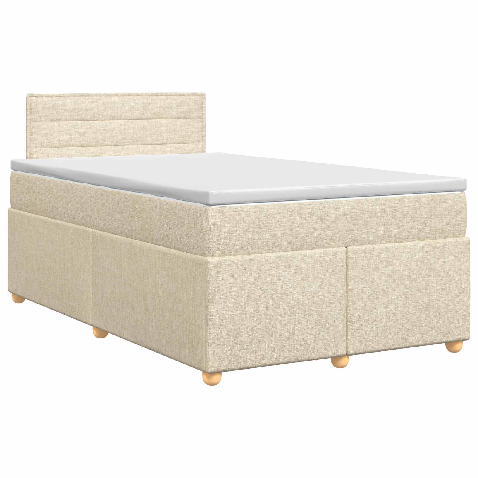 vidaXL Boxspringbett mit Matratze Creme 120 x 190 cm Stoff