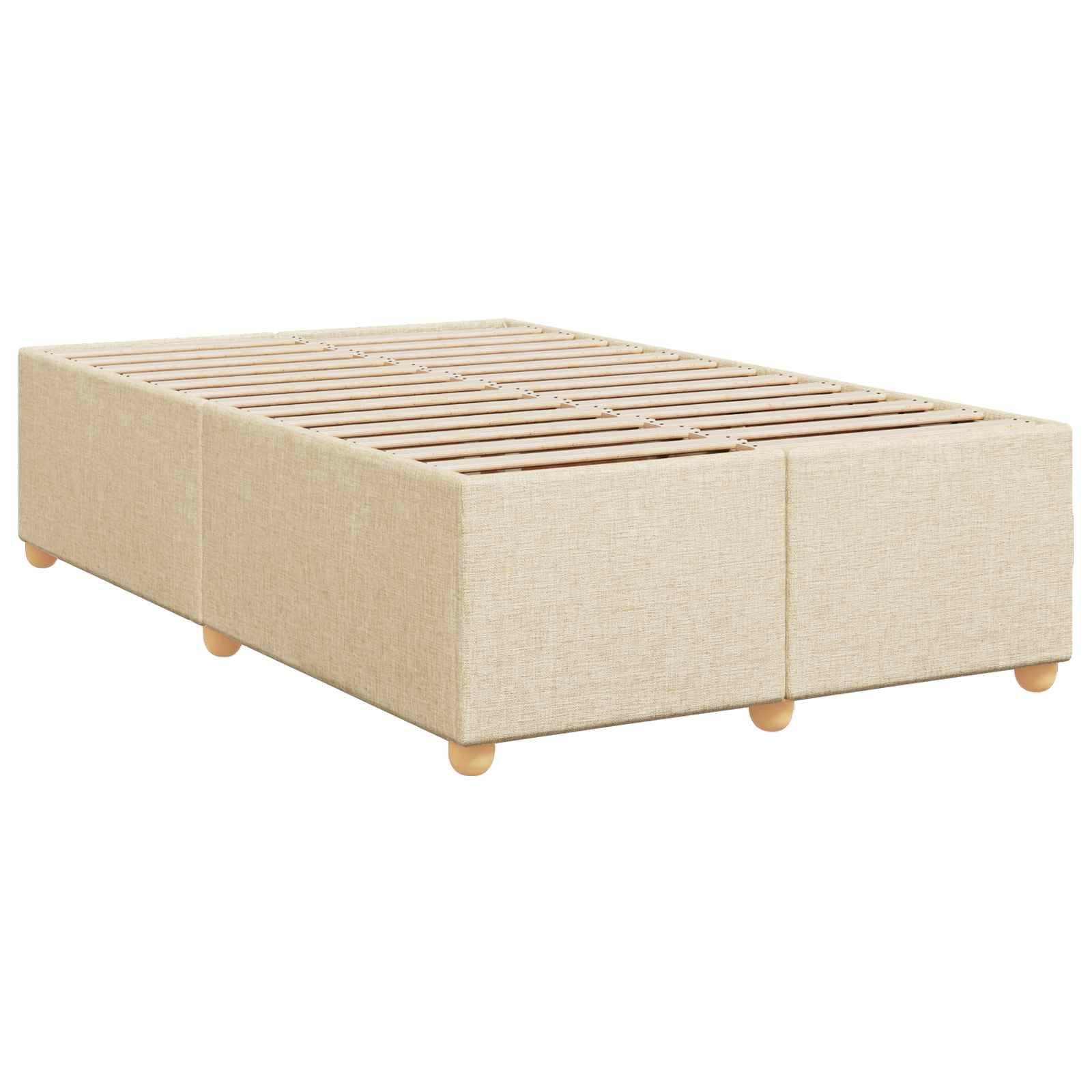 vidaXL Boxspringbett mit Matratze Creme 120 x 190 cm Stoff