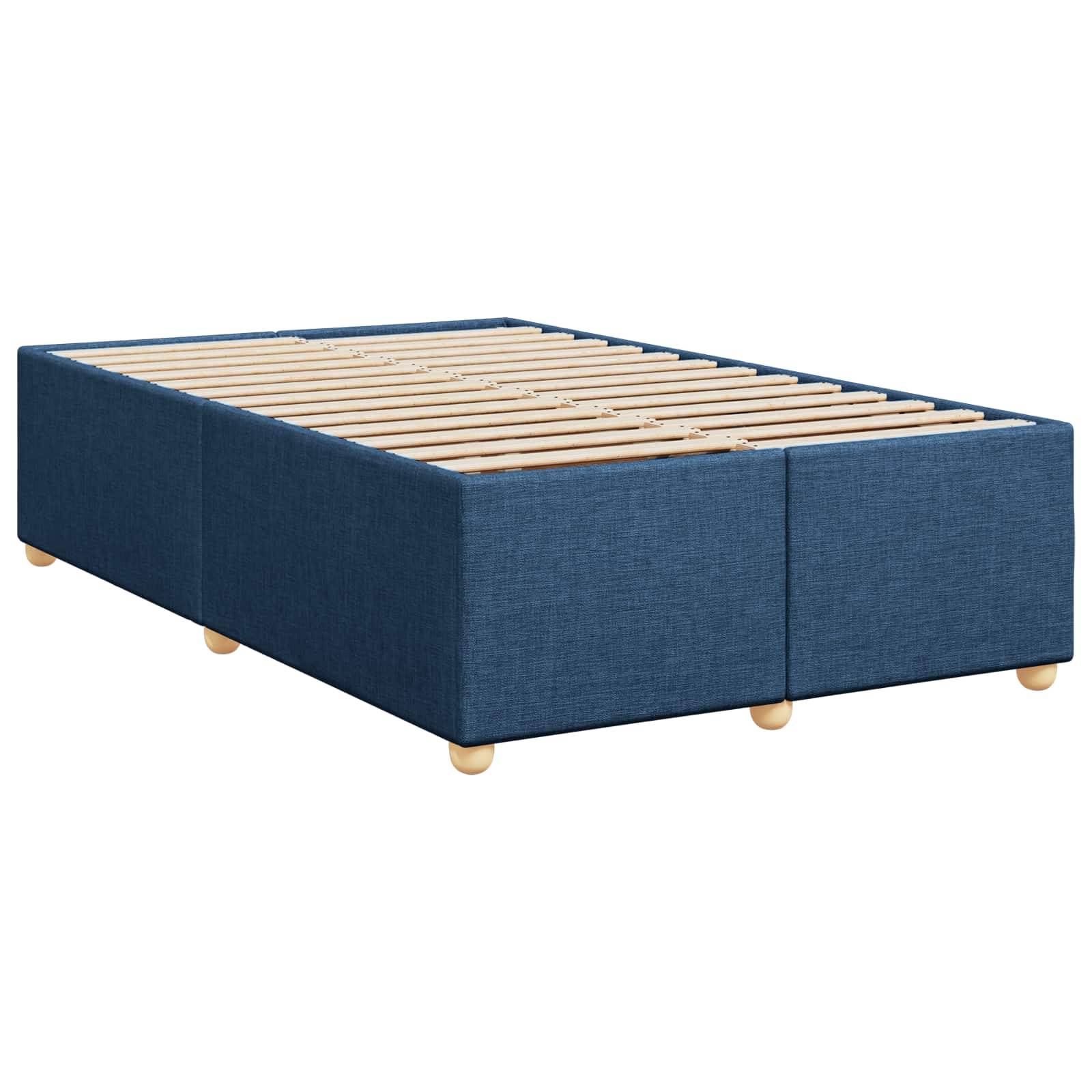 vidaXL Boxspringbett mit Matratze mit Kopfteil Blau 120 x 190 cm Stoff
