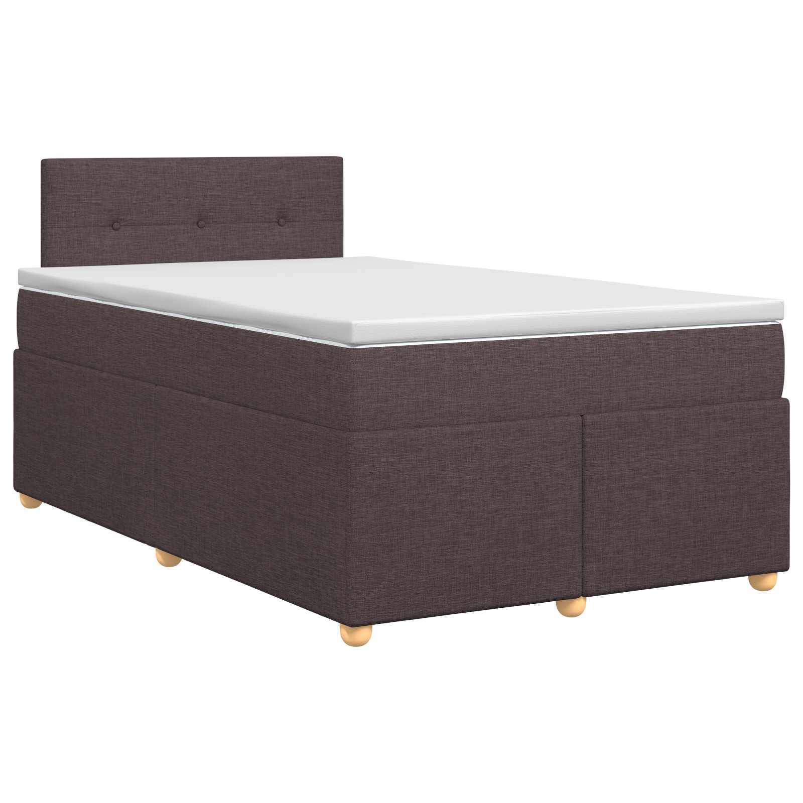 vidaXL Boxspringbett mit Matratze Dunkelbraun 120 x 200 cm Stoff