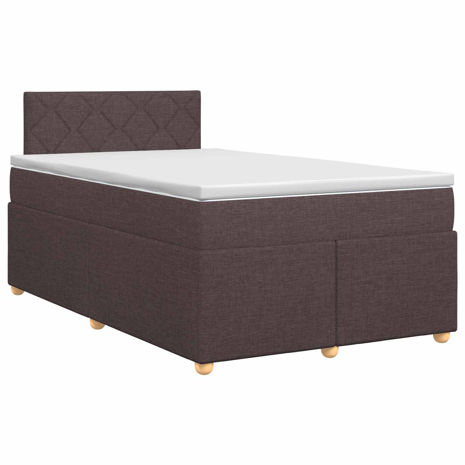 vidaXL Boxspringbett mit Matratze Dunkelbraun 120 x 190 cm Stoff