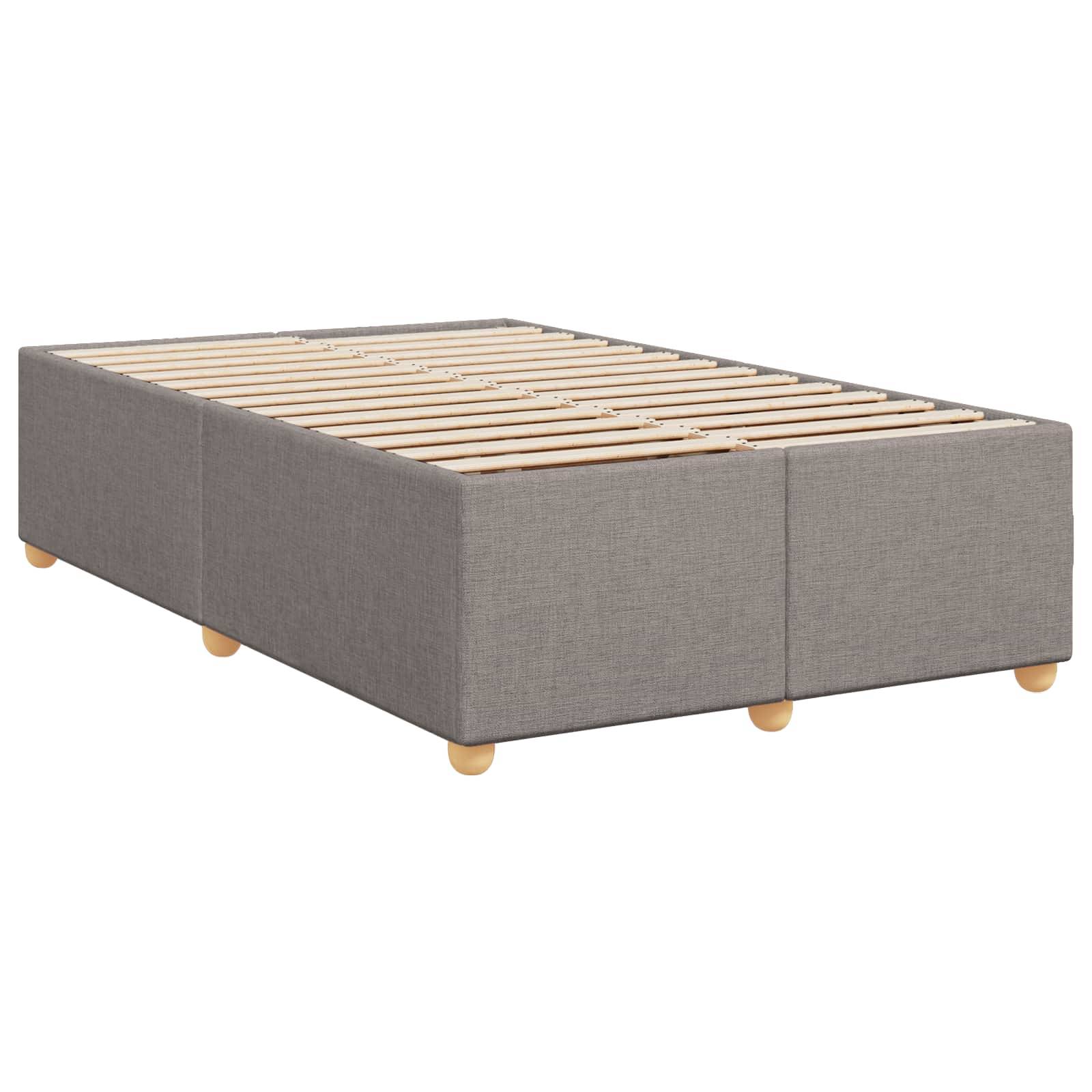 vidaXL Boxspringbett mit Matratze Taupe 120 x 200 cm Stoff