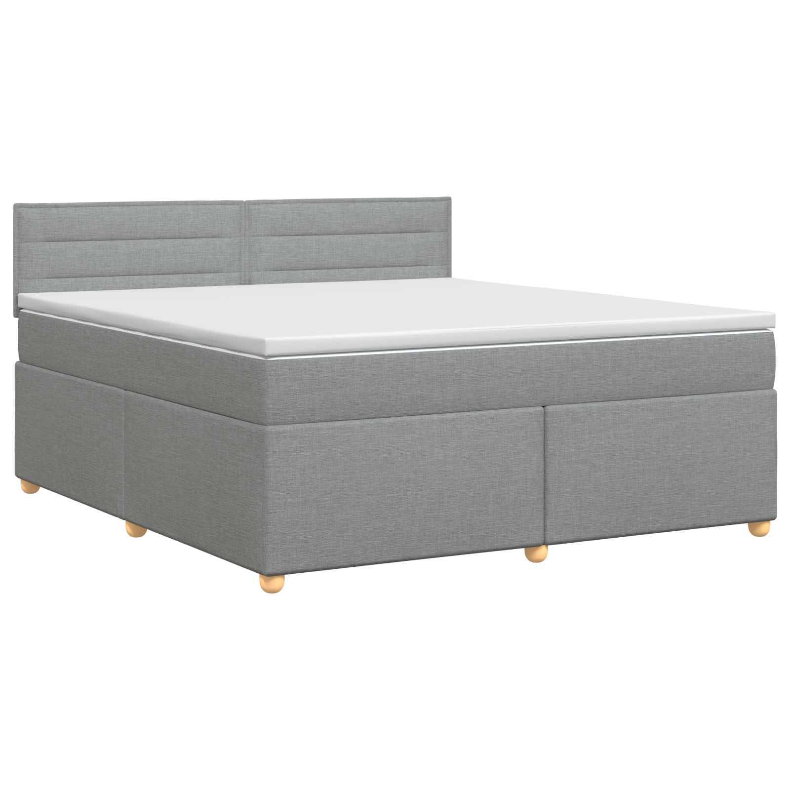 vidaXL Boxspringbett mit Matratze Hellgrau 140 x 200 cm Stoff