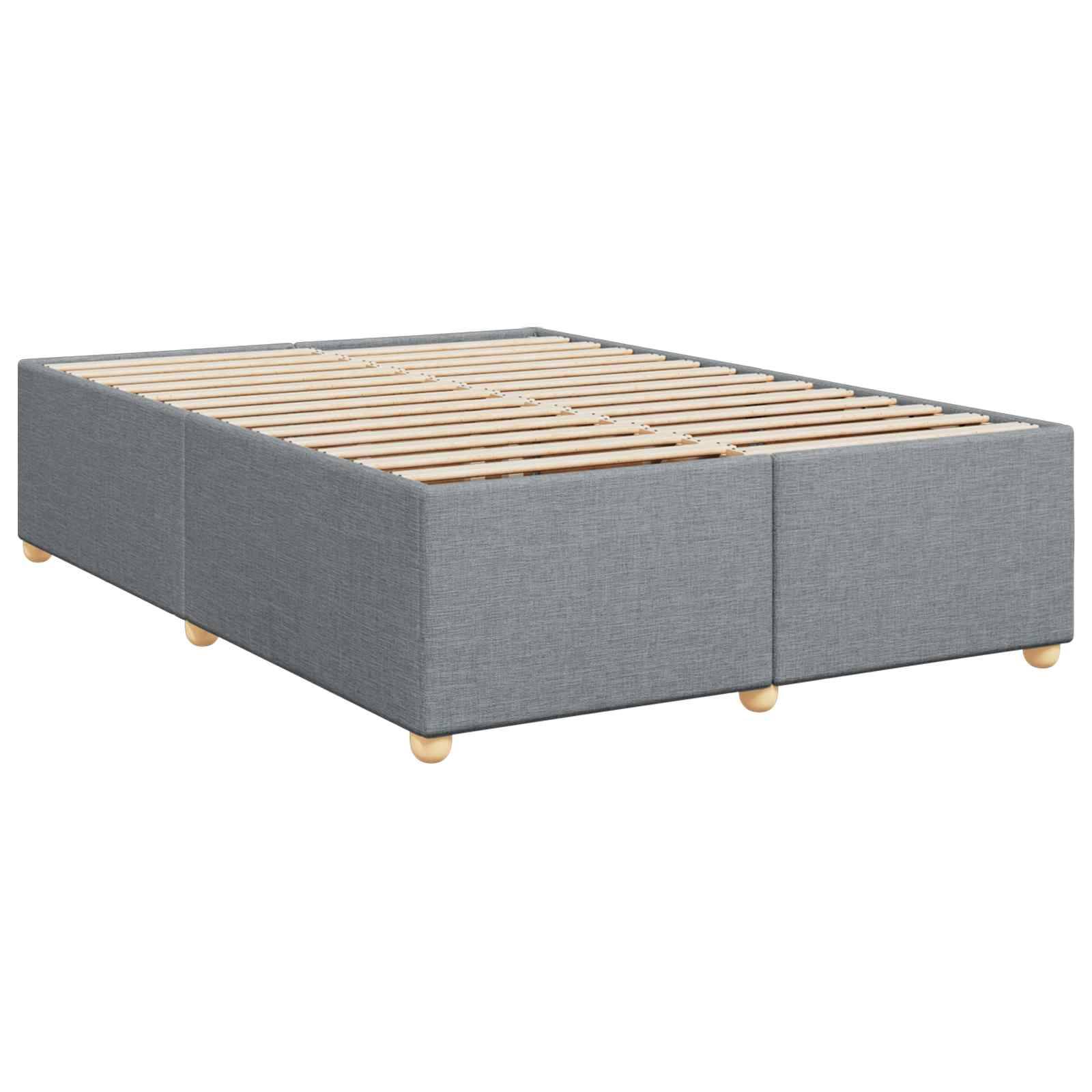 vidaXL Boxspringbett mit Matratze Hellgrau 140 x 200 cm Stoff