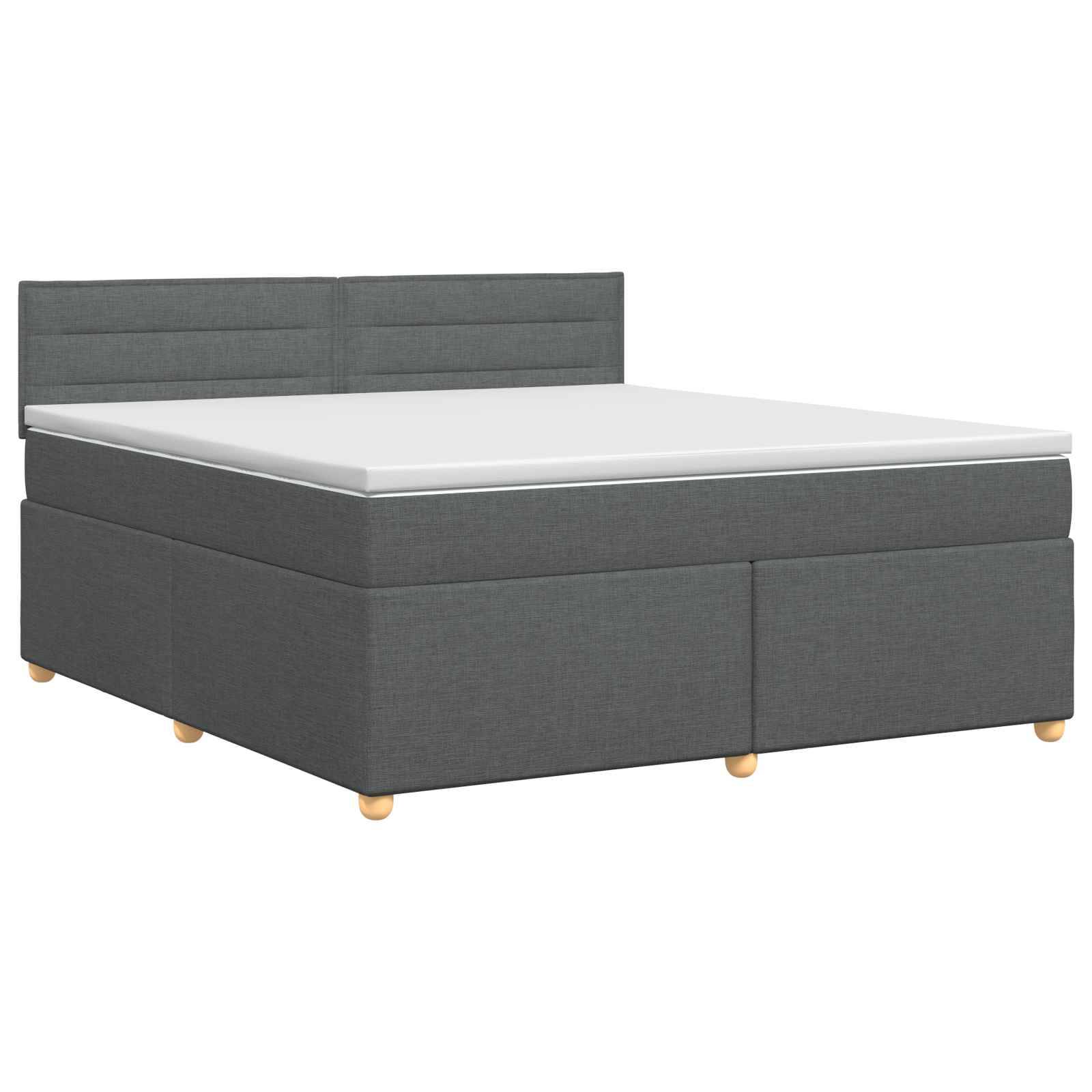vidaXL Boxspringbett mit Matratze Dunkelgrau 140 x 200 cm Stoff