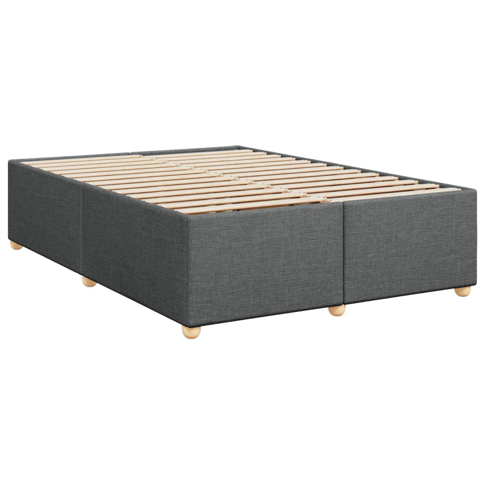 vidaXL Boxspringbett mit Matratze Dunkelgrau 160 x 200 cm Stoff