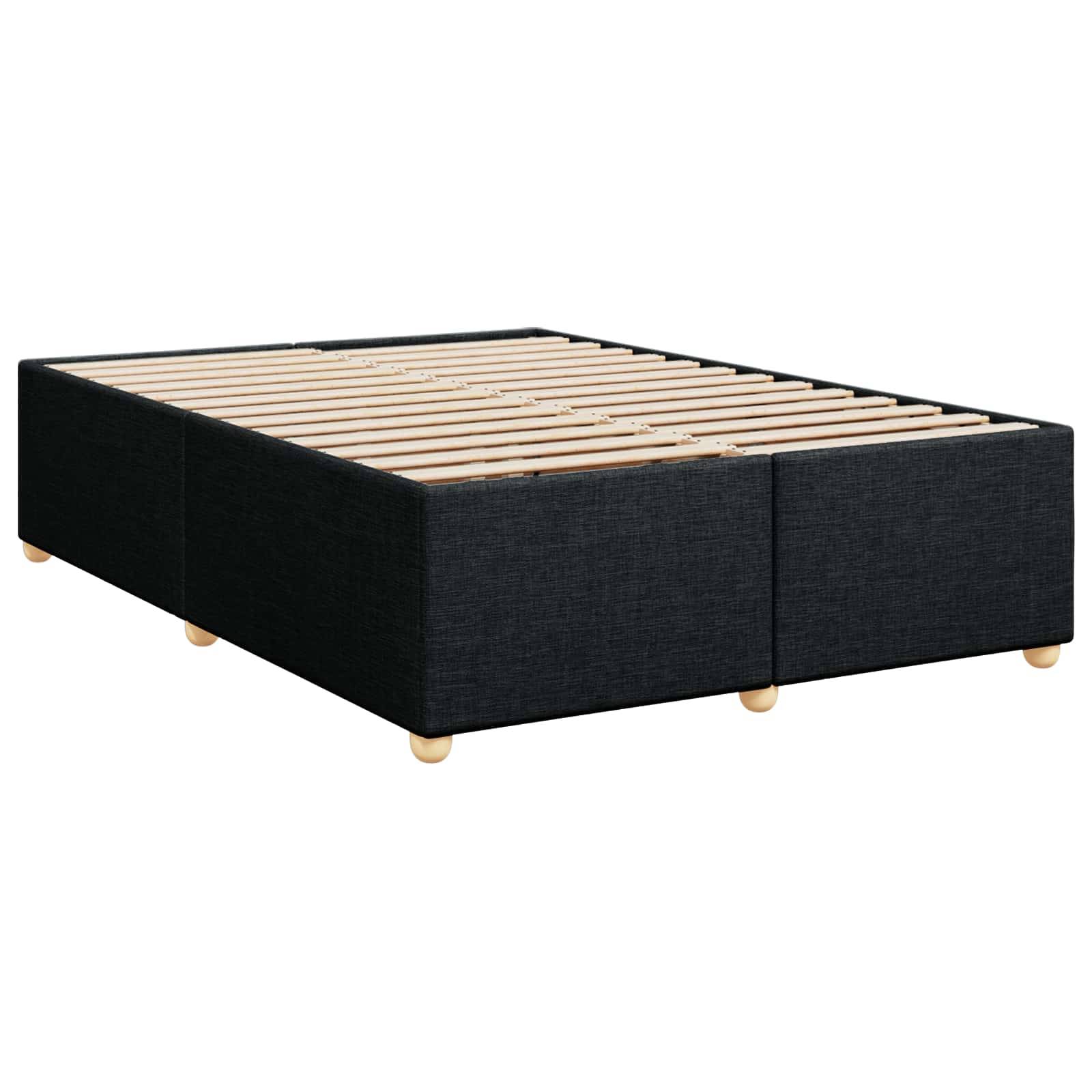 vidaXL Boxspringbett mit Matratze Schwarz 140 x 190 cm Stoff