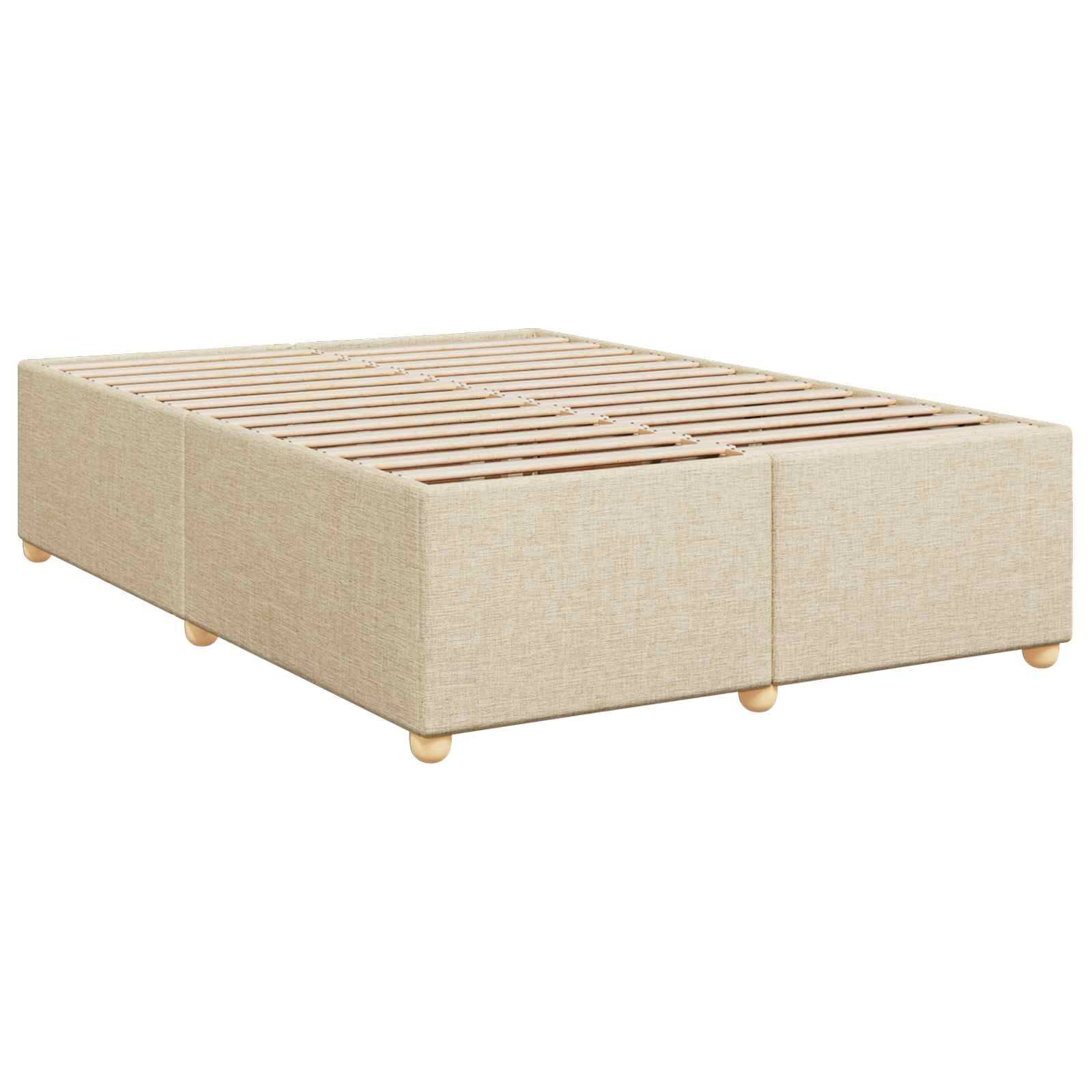 vidaXL Boxspringbett mit Matratze Creme 140 x 190 cm Stoff