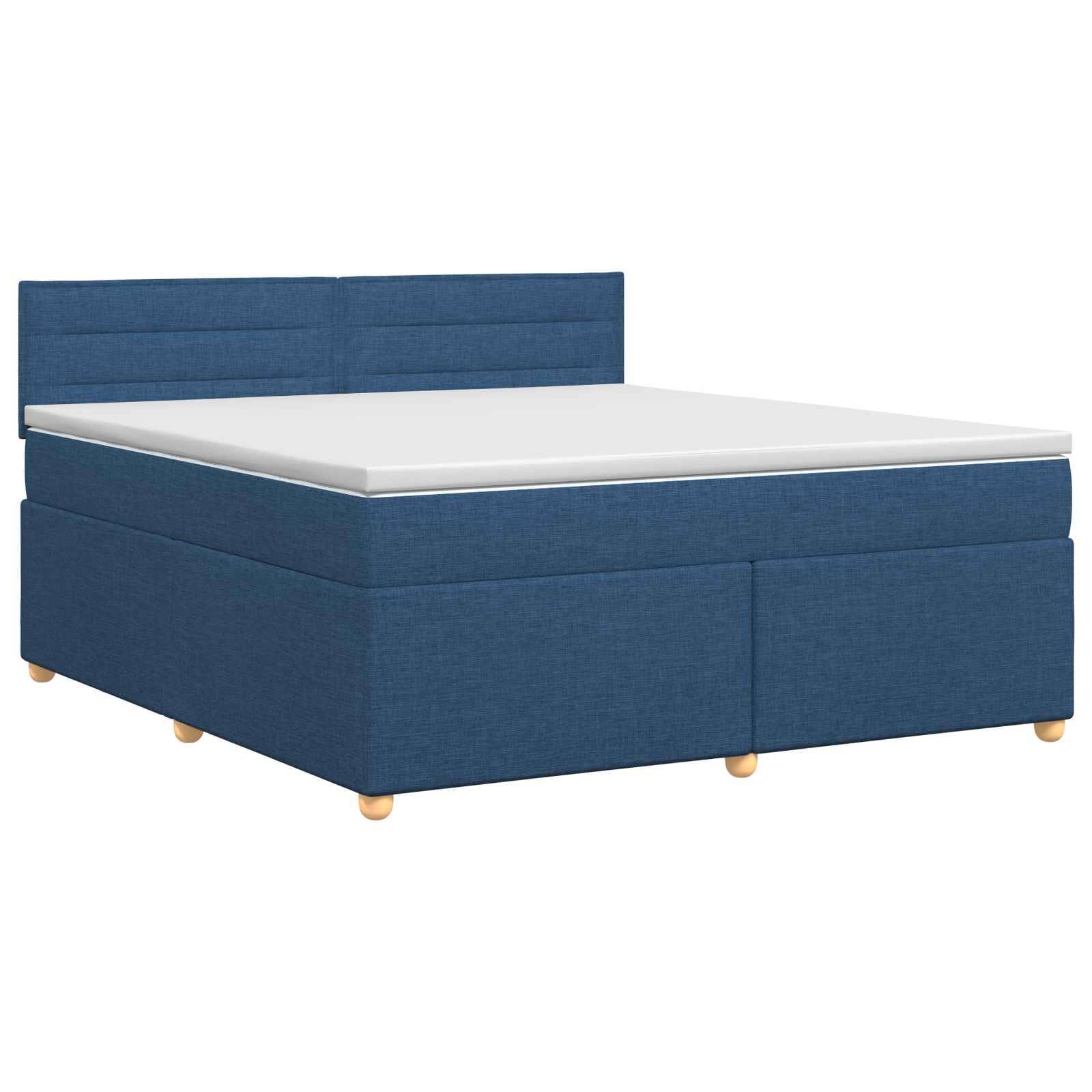 vidaXL Boxspringbett mit Matratze mit Kopfteil Blau 180 x 200 cm Stoff