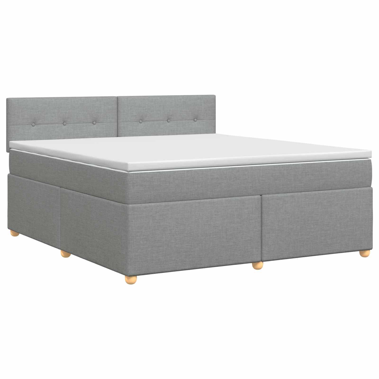 vidaXL Boxspringbett mit Matratze Hellgrau 140 x 200 cm Stoff