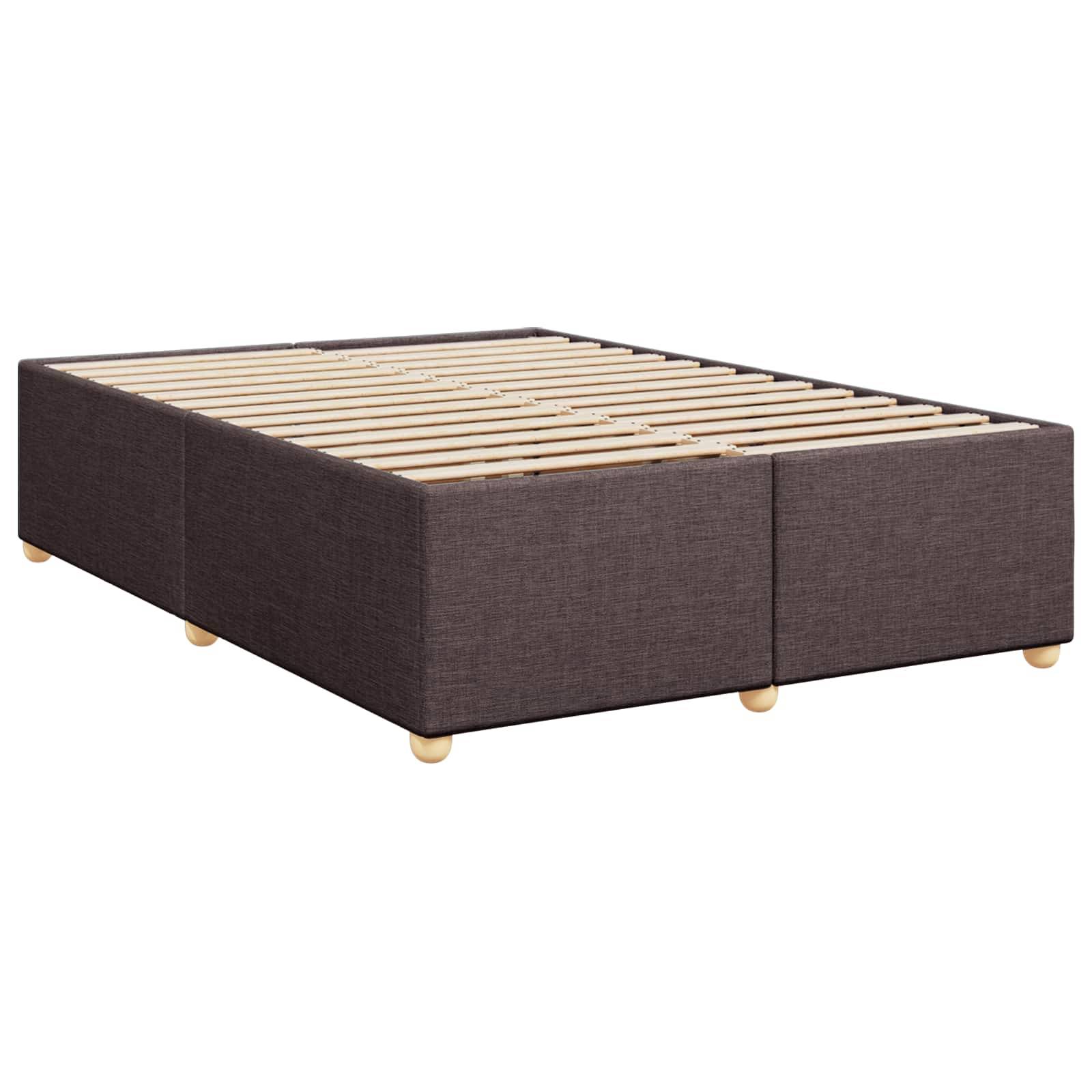 vidaXL Boxspringbett mit Matratze Dunkelbraun 140 x 190 cm Stoff