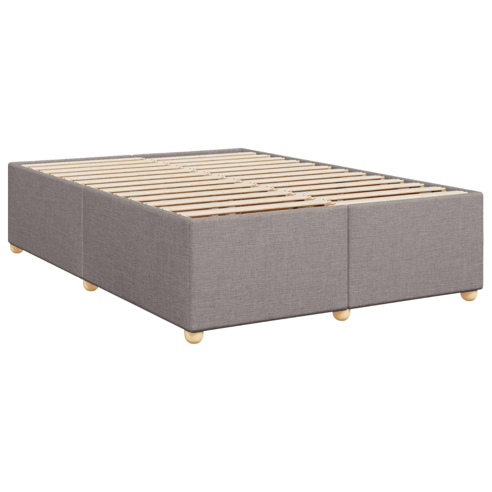 vidaXL Boxspringbett mit Matratze Taupe 160 x 200 cm Stoff