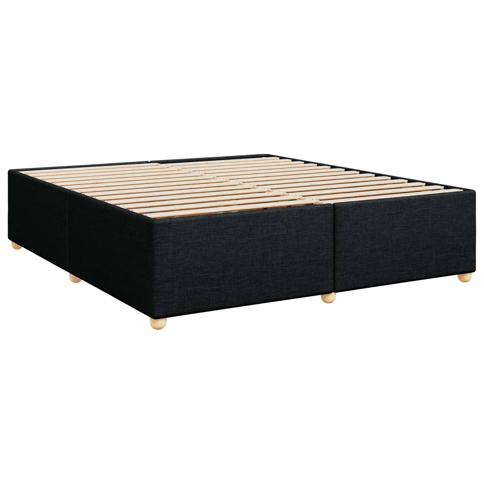 vidaXL Boxspringbett mit Matratze Schwarz 200 x 200 cm Stoff