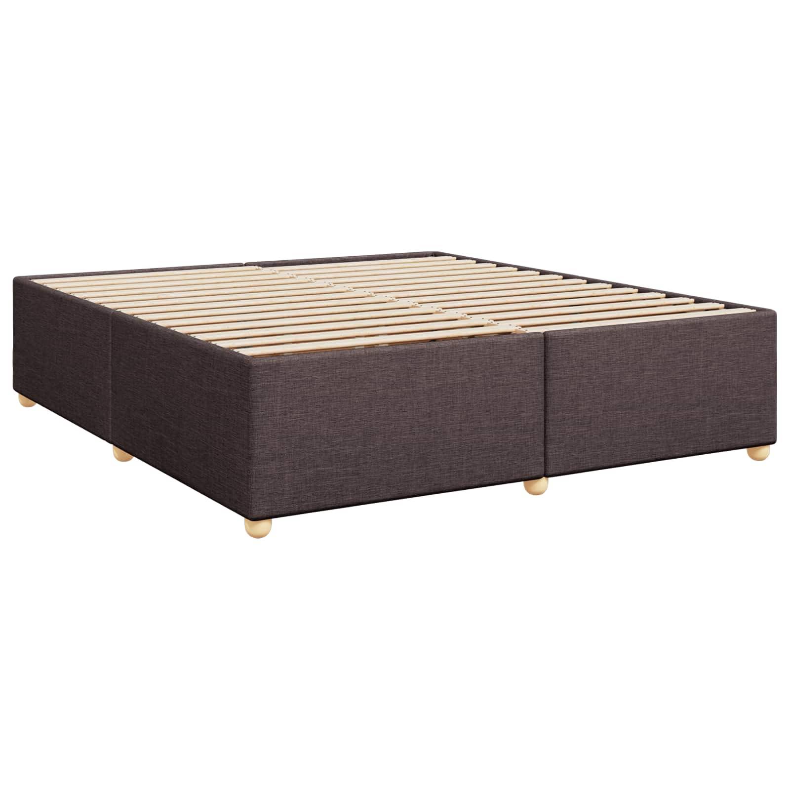 vidaXL Boxspringbett mit Matratze Dunkelbraun 200 x 200 cm Stoff