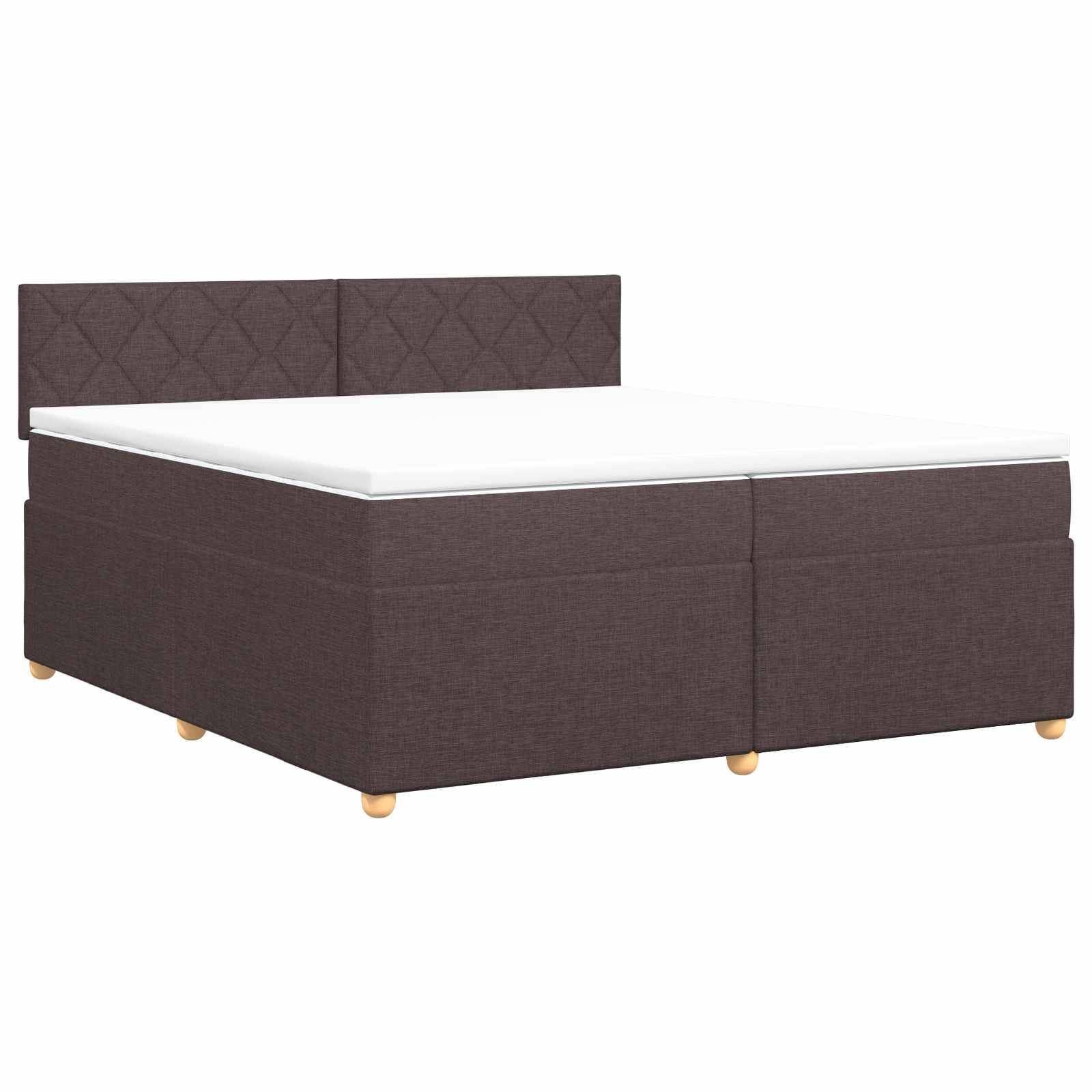 vidaXL Boxspringbett mit Matratze Dunkelbraun 200 x 200 cm Stoff