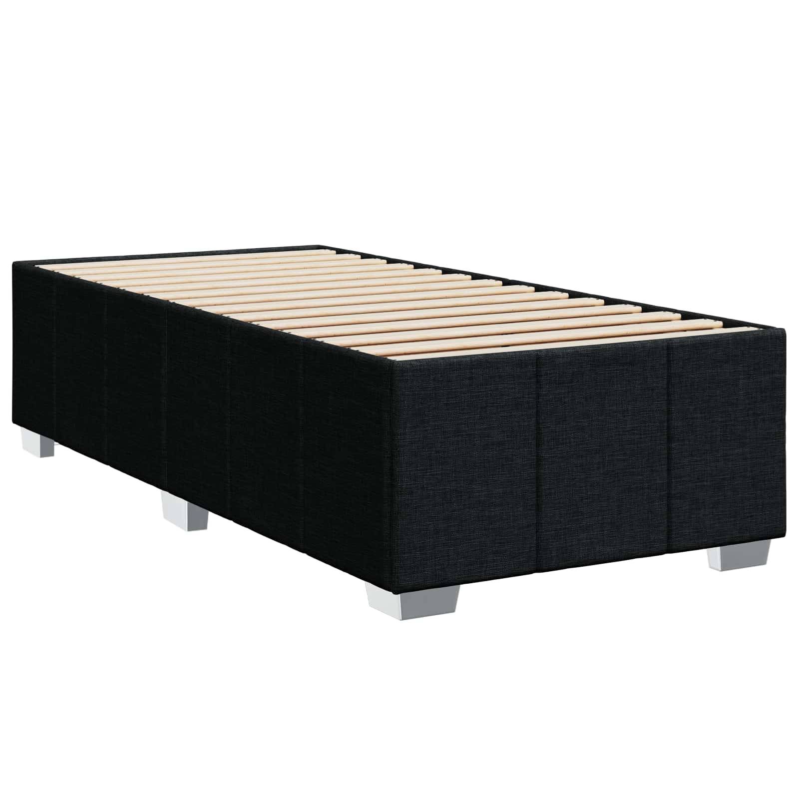 vidaXL Boxspringbett mit Matratze Schwarz 90 x 190 cm Stoff