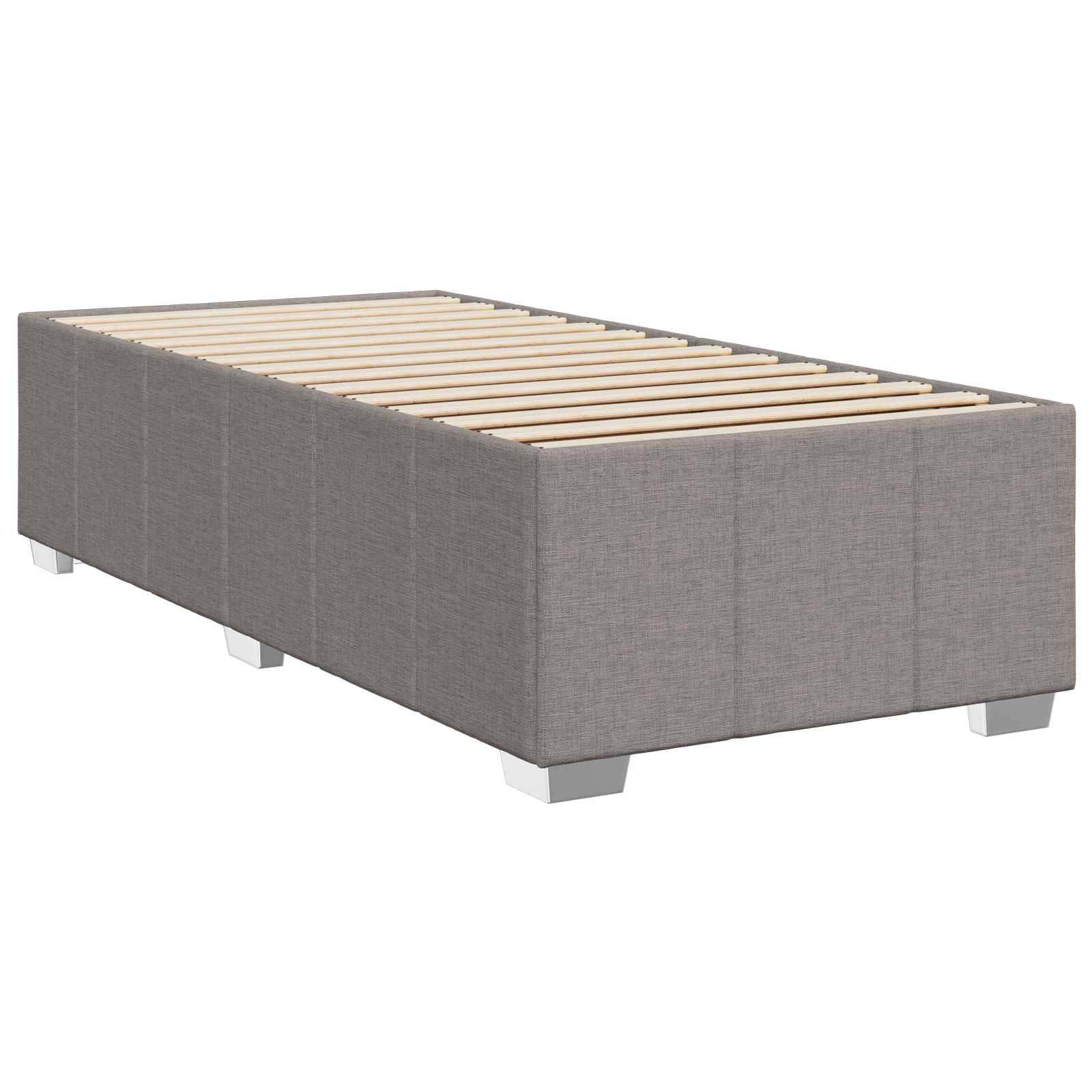 vidaXL Boxspringbett mit Matratze mit Kopfteil Taupe 90 x 200 cm Stoff
