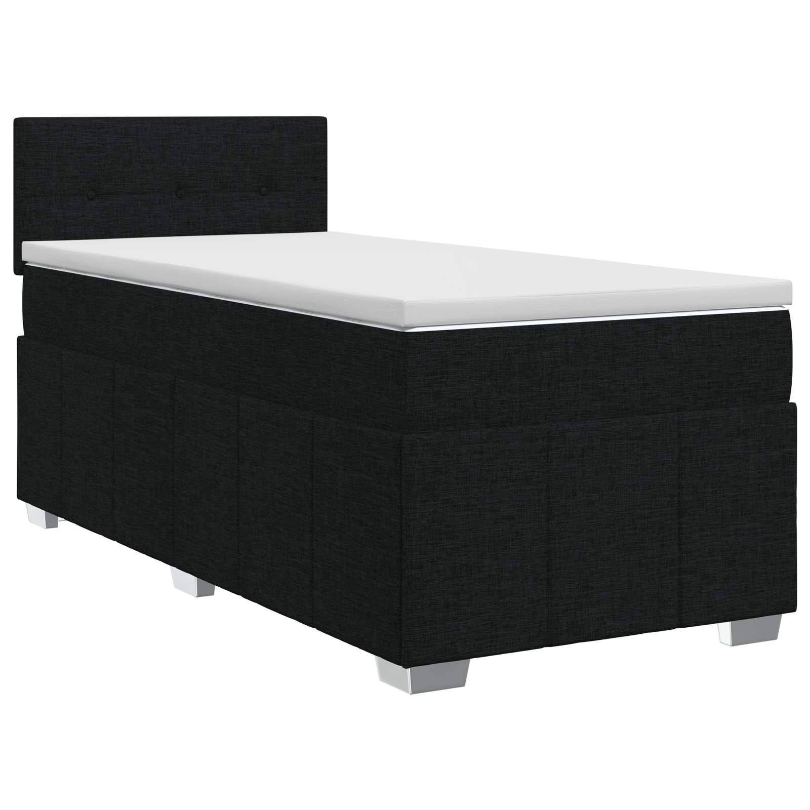 vidaXL Boxspringbett mit Matratze Schwarz 80 x 200 cm Stoff