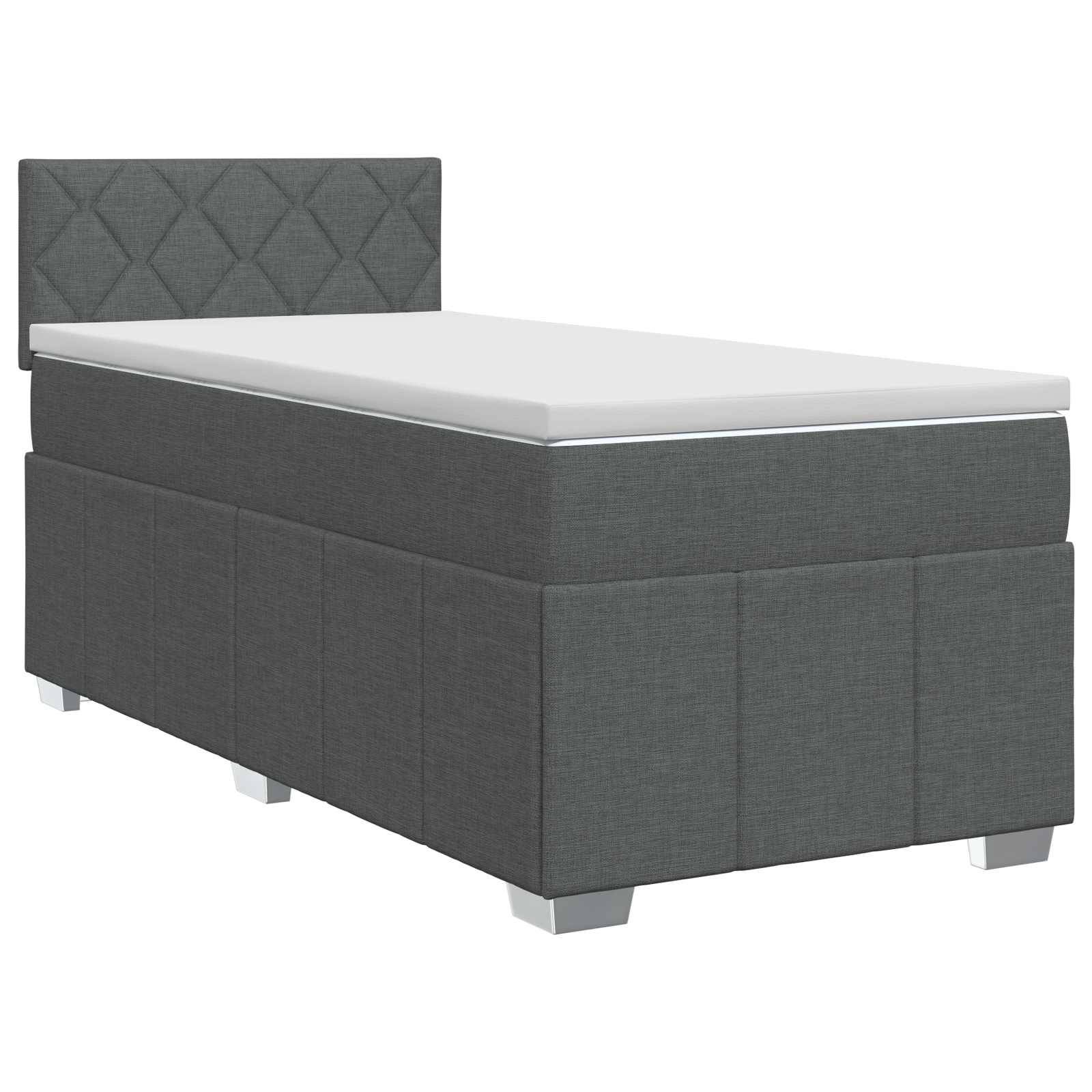 vidaXL Boxspringbett mit Matratze Dunkelgrau 80 x 200 cm Stoff