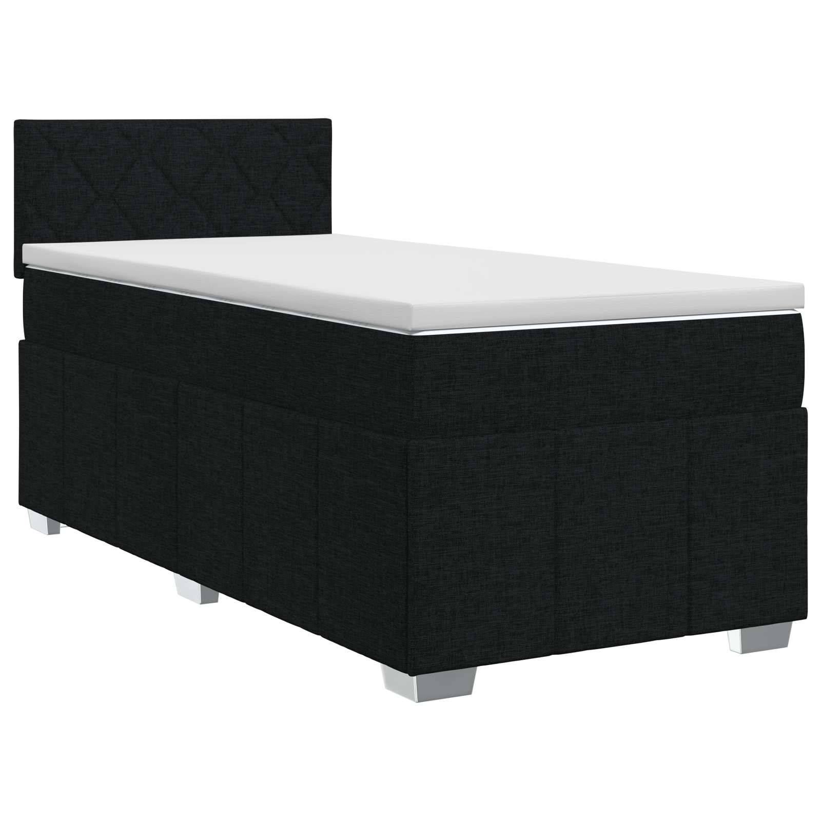vidaXL Boxspringbett mit Matratze Schwarz 80 x 200 cm Stoff