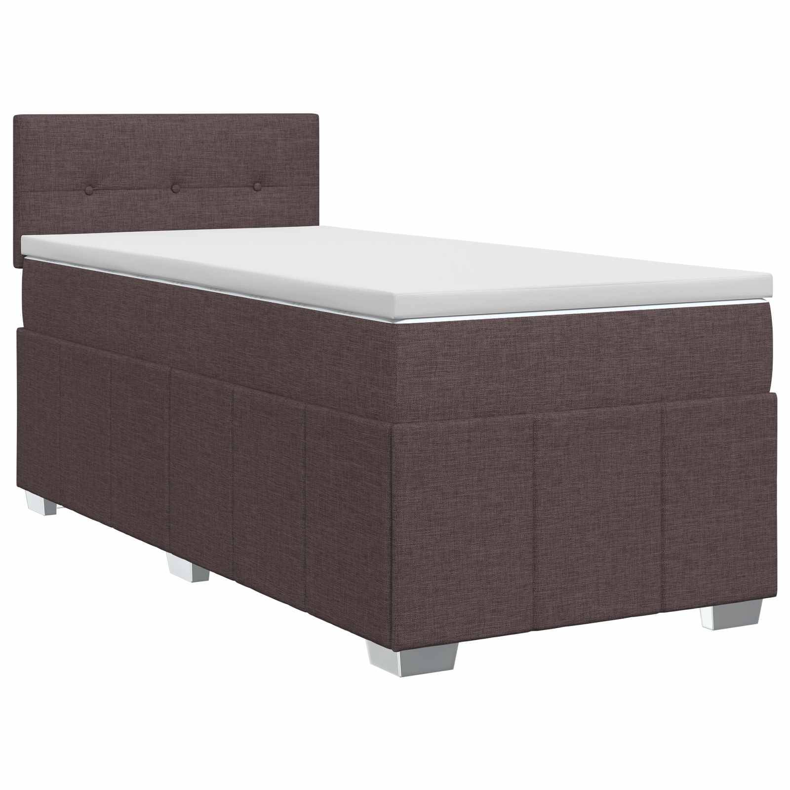 vidaXL Boxspringbett mit Matratze Dunkelbraun 90 x 200 cm Stoff