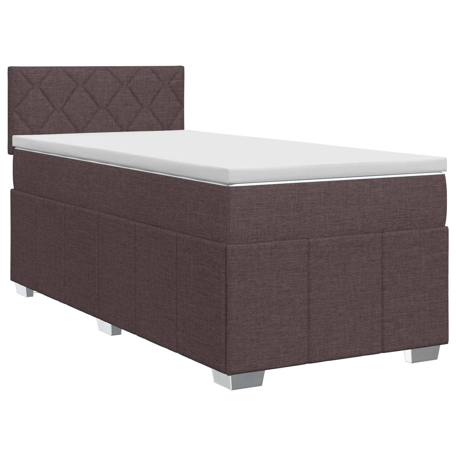 vidaXL Boxspringbett mit Matratze Dunkelbraun 90 x 200 cm Stoff