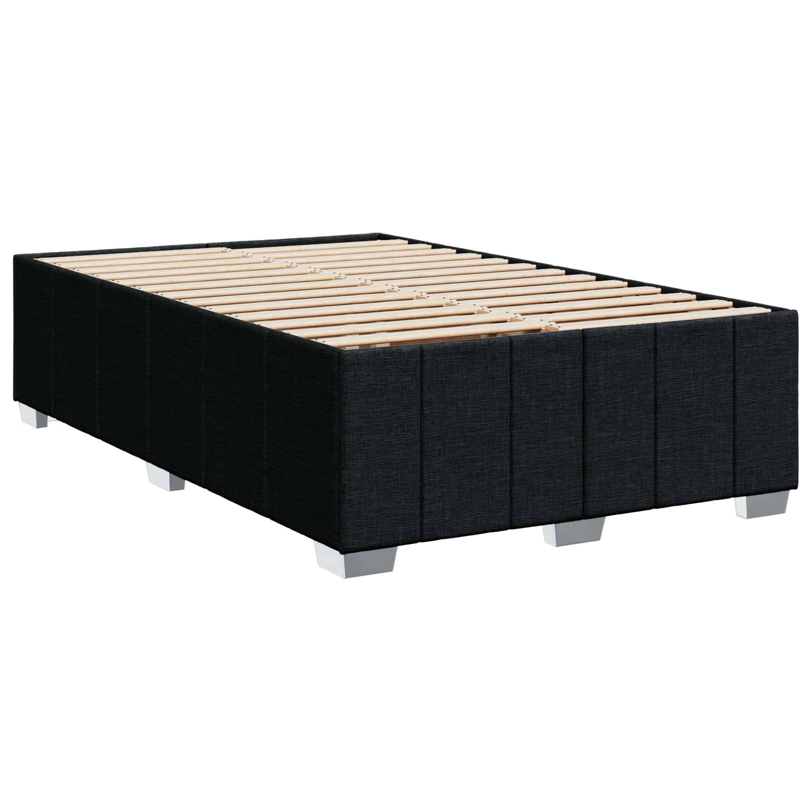 vidaXL Boxspringbett mit Matratze Schwarz 120 x 200 cm Stoff