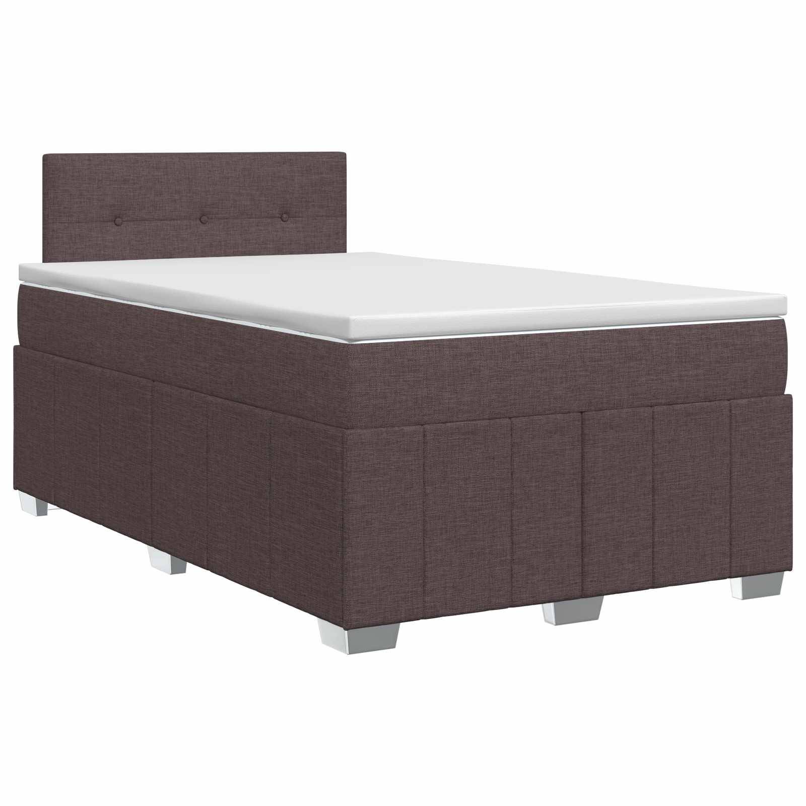 vidaXL Boxspringbett mit Matratze Dunkelbraun 120 x 190 cm Stoff