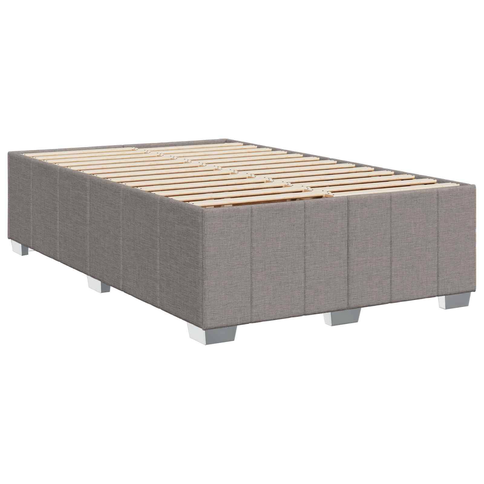 vidaXL Boxspringbett mit Matratze Taupe 120 x 190 cm Stoff