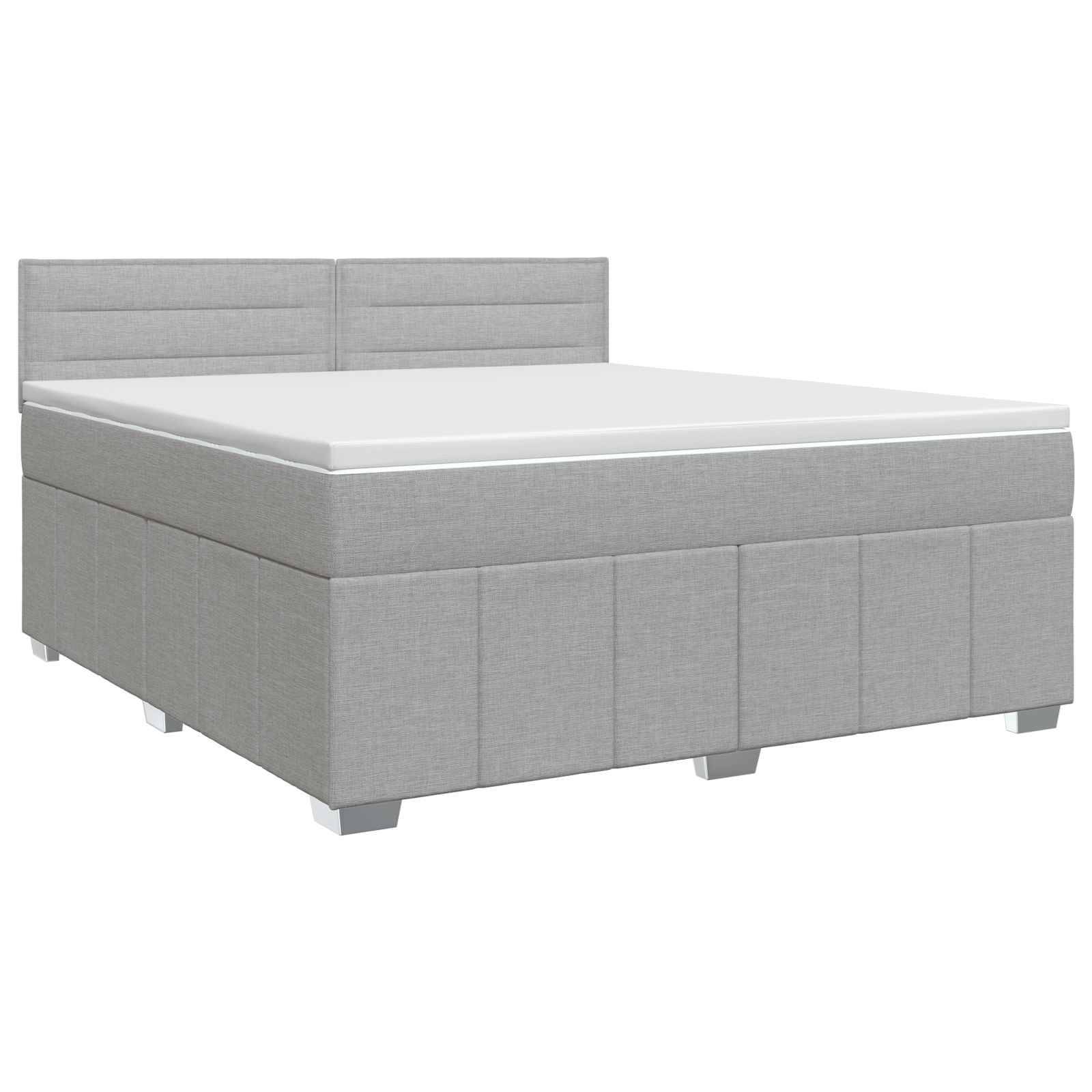 vidaXL Boxspringbett mit Matratze Hellgrau 140 x 190 cm Stoff
