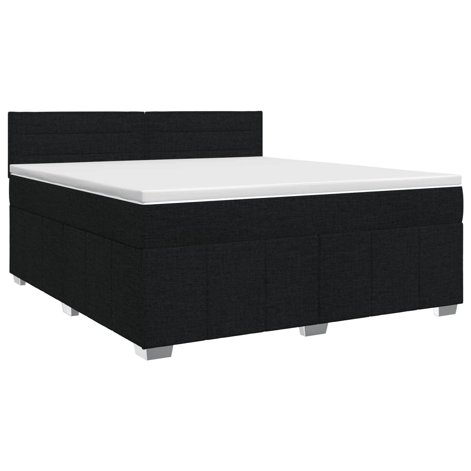 vidaXL Boxspringbett mit Matratze Schwarz 140 x 190 cm Stoff