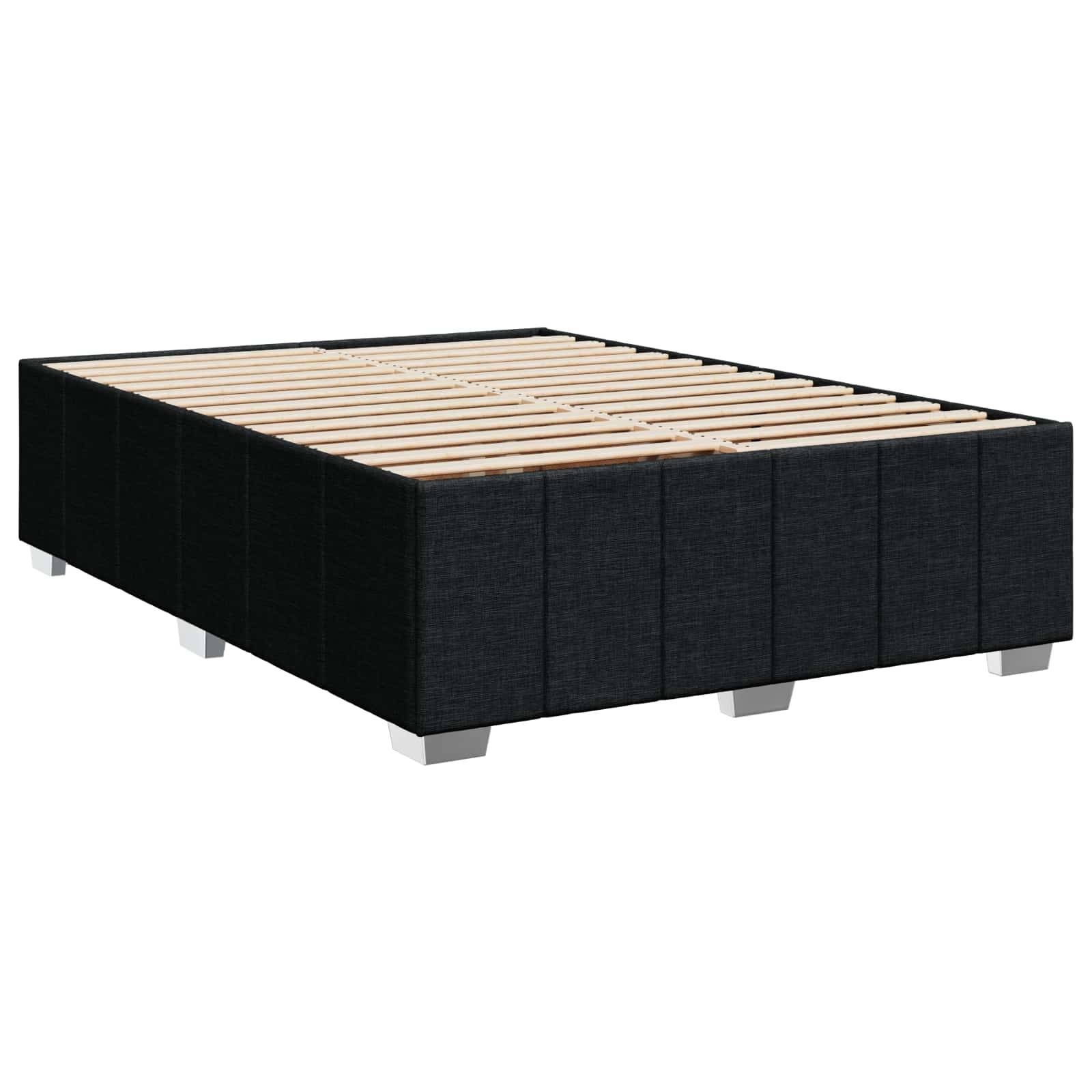 vidaXL Boxspringbett mit Matratze Schwarz 140 x 200 cm Stoff