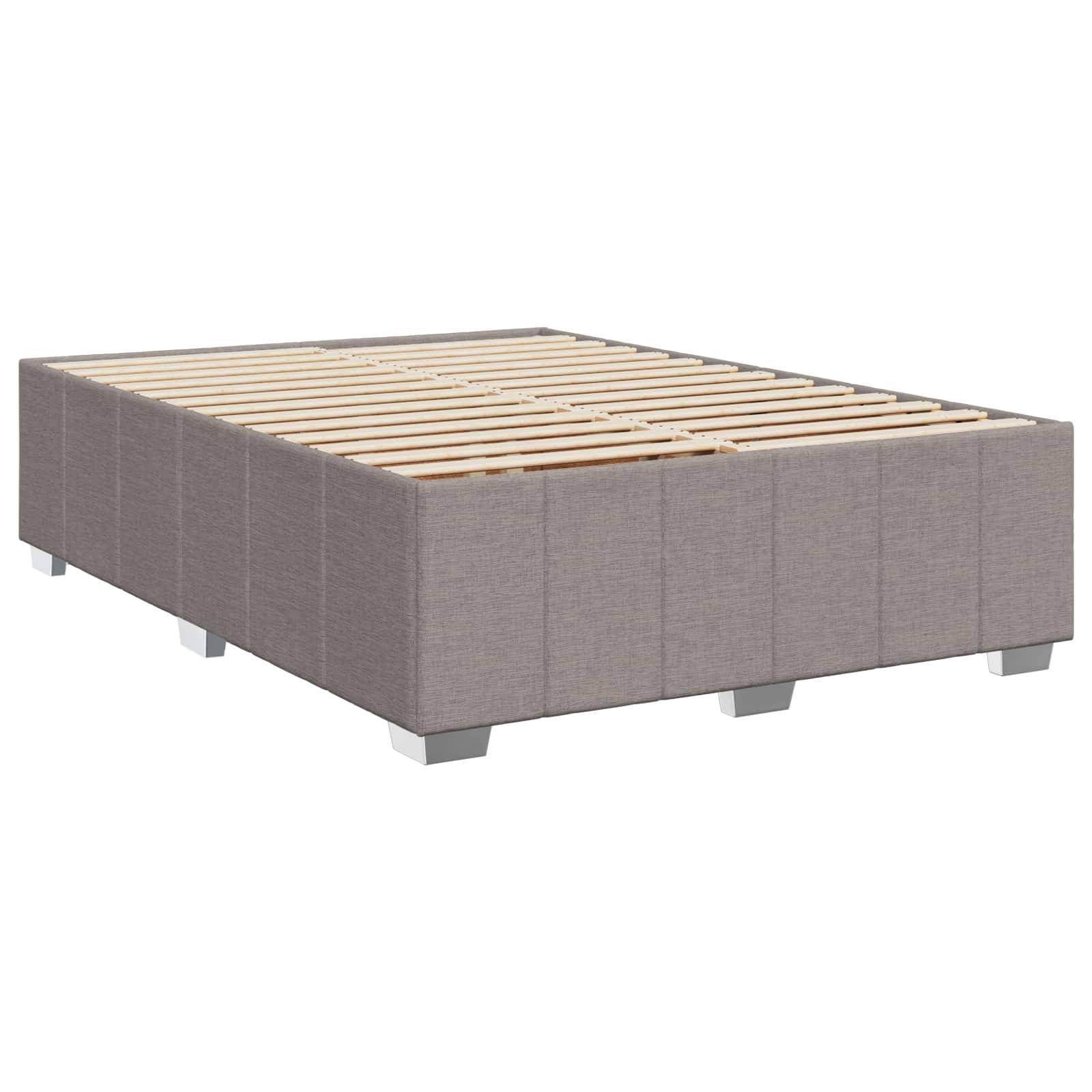 vidaXL Boxspringbett mit Matratze Taupe 140 x 200 cm Stoff