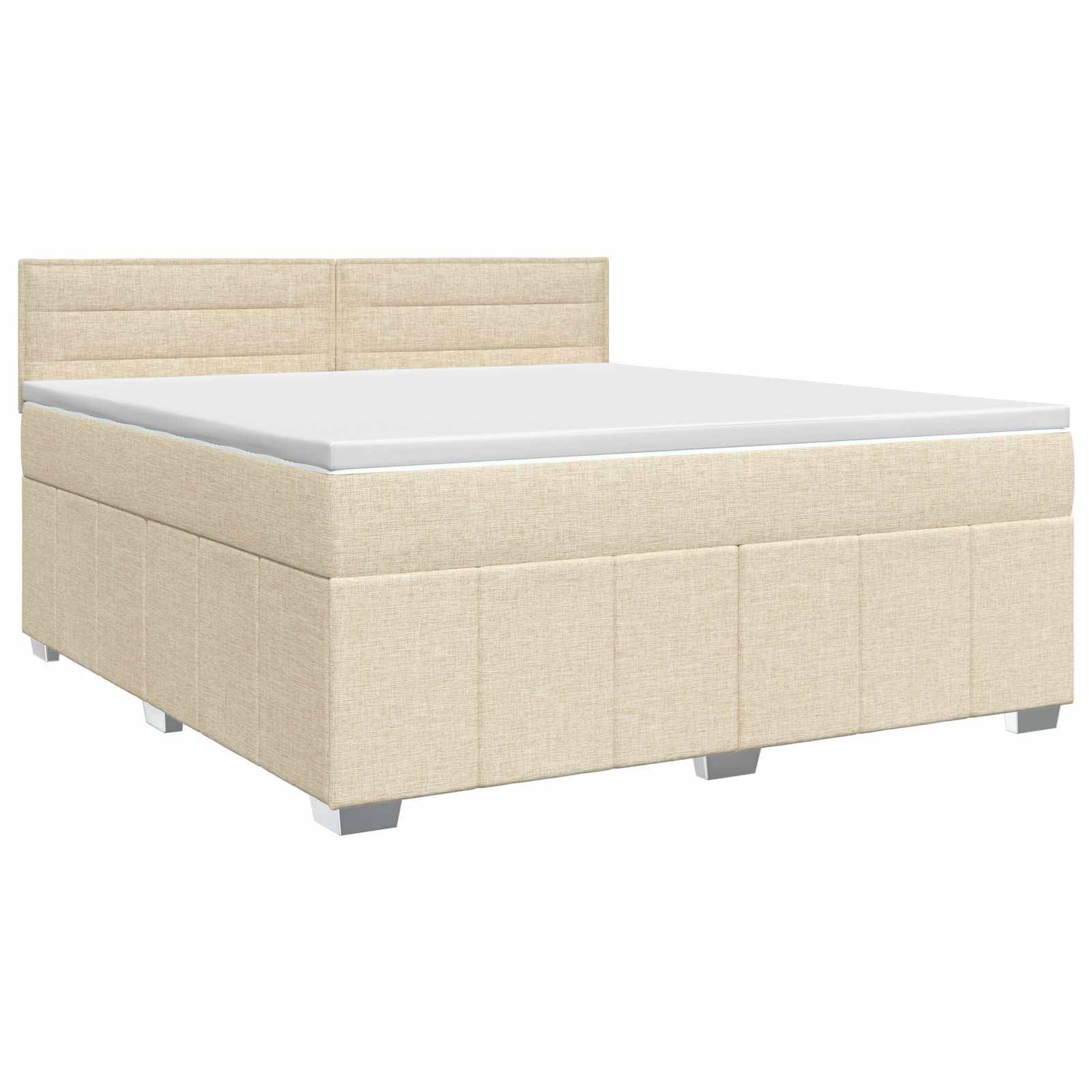 vidaXL Boxspringbett mit Matratze Creme 140 x 200 cm Stoff